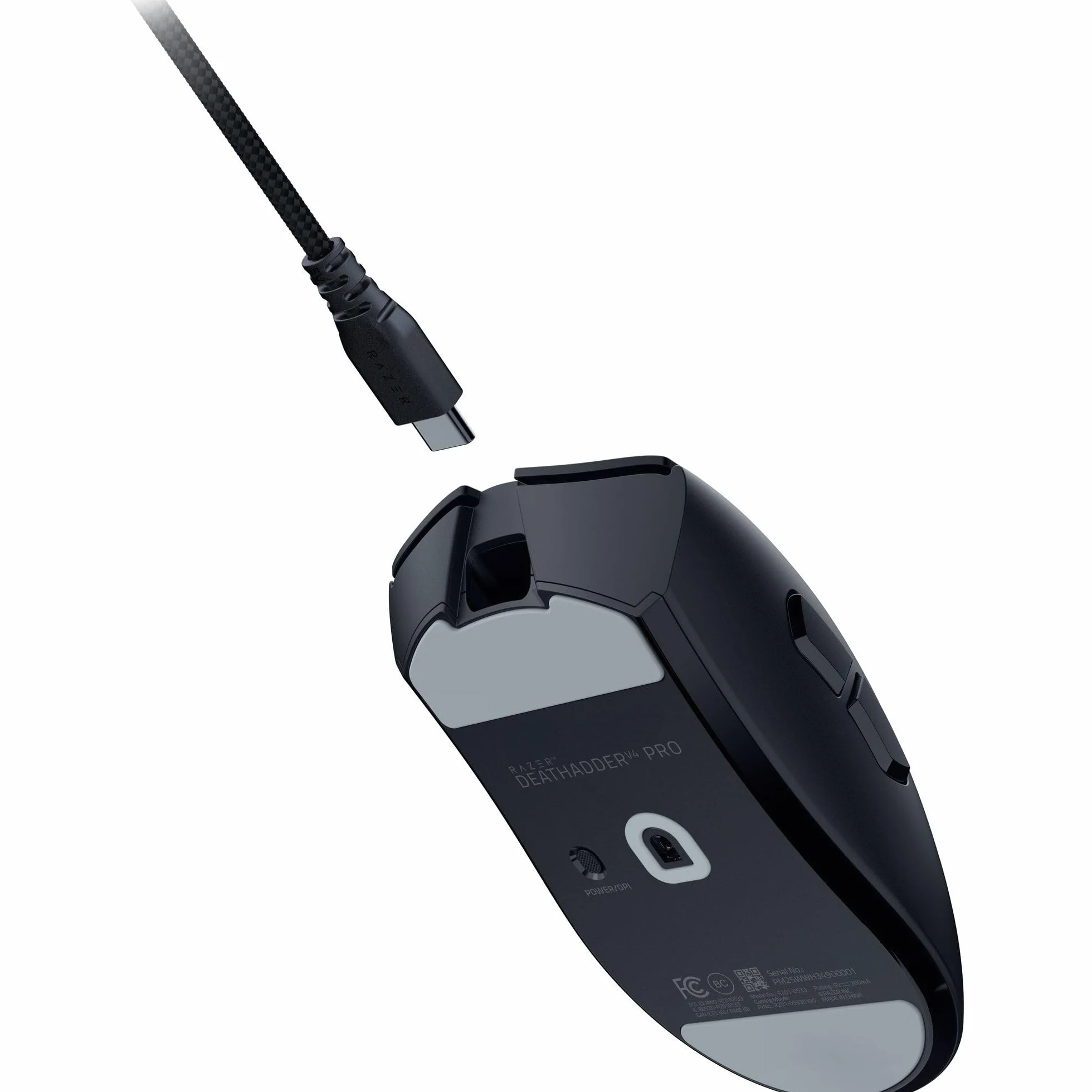 Razer DeathAdder V4 Pro - ultralekka bezprzewodowa ergonomiczna mysz sportowa - 56 g - 2,4 GHz Hyperspeed - czujnik Focus Pro 45K - 8K Hz Polling - przełączniki optyczne Gen-4 - PC/Mac | Czarny