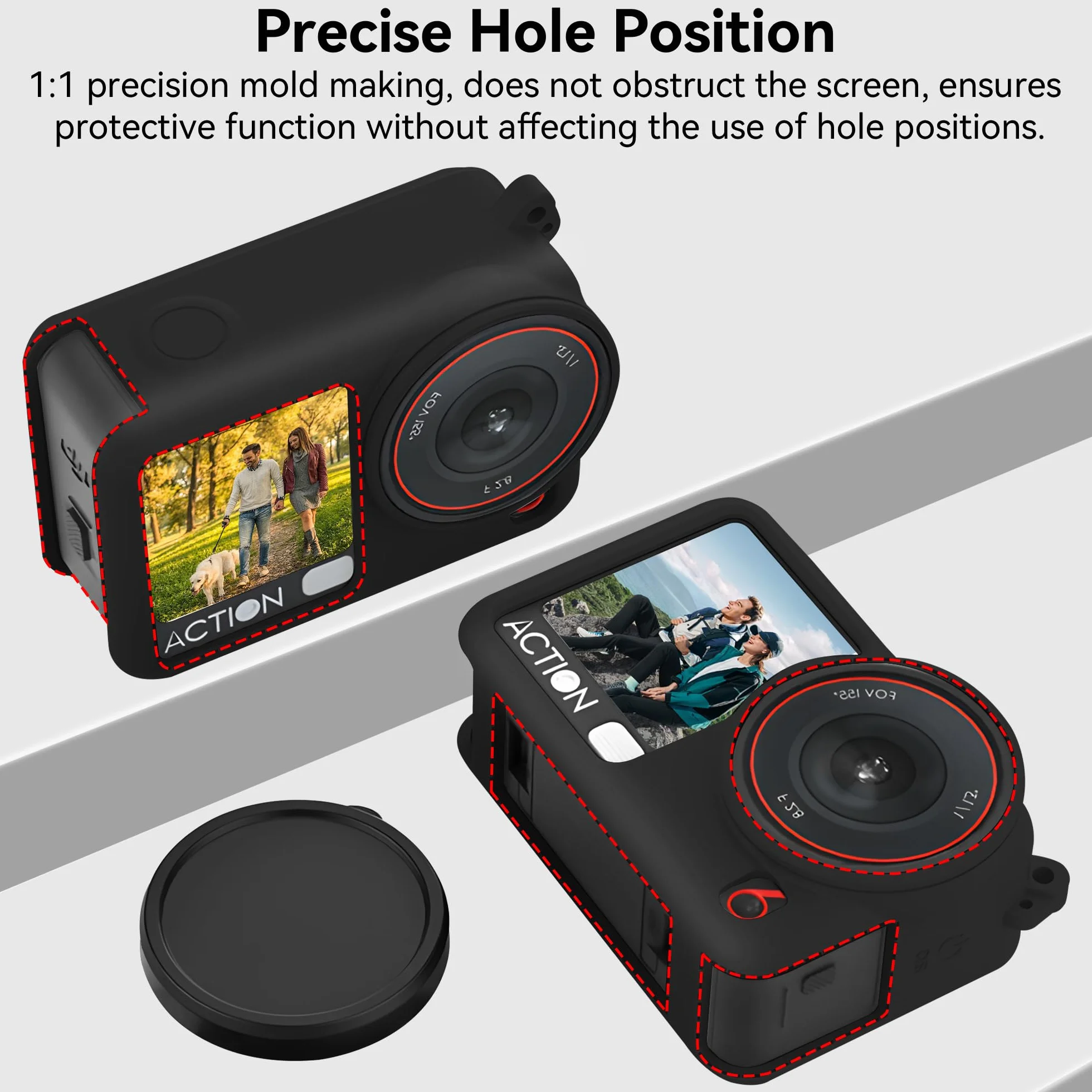 Osmo Action 6 Etui Silikonowe - Osłona Obiektywu Aparatu Odporne na Xarysowania Trwałe do DJI Osmo Action 6 Akcesoriów Aparatu z Paskiem na Nadgarstek