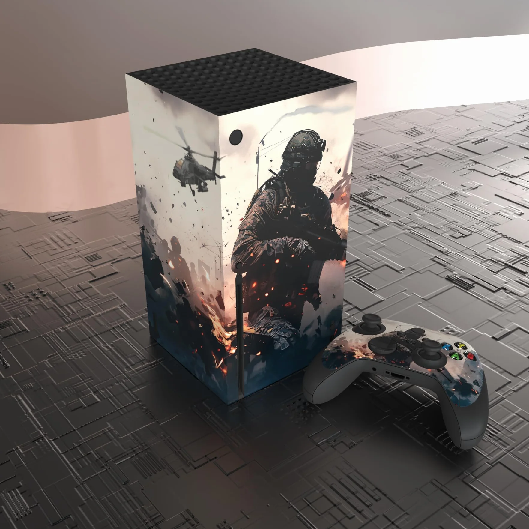 playvital Niestandardowe skórki winylowe do Xbox Series X, naklejki na okładkę naklejki na kontroler konsoli Xbox Series X - Solitary Vanguard