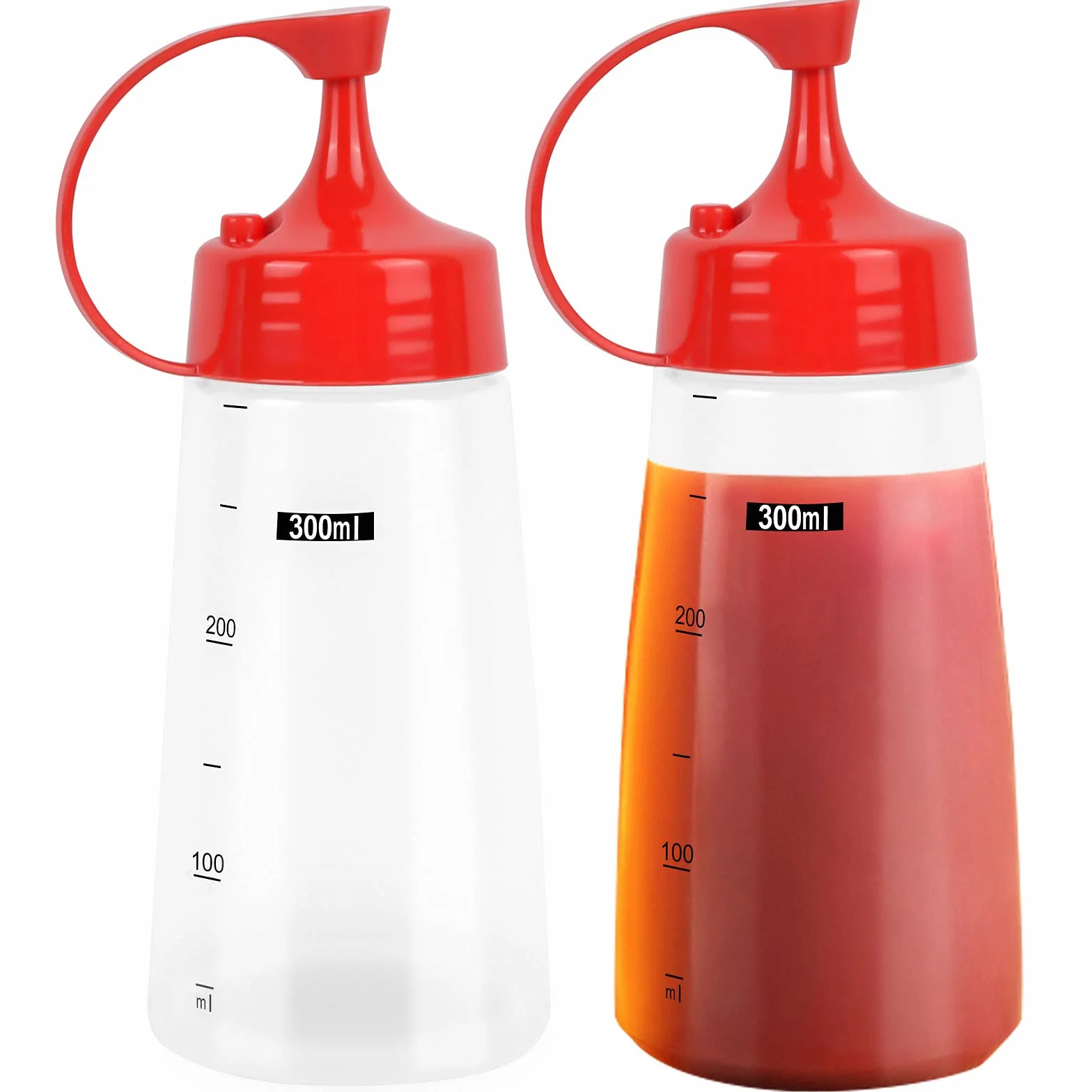 Butelki do wyciskania sosu 300 ml 2 szt. plastikowe wielokrotnego użytku