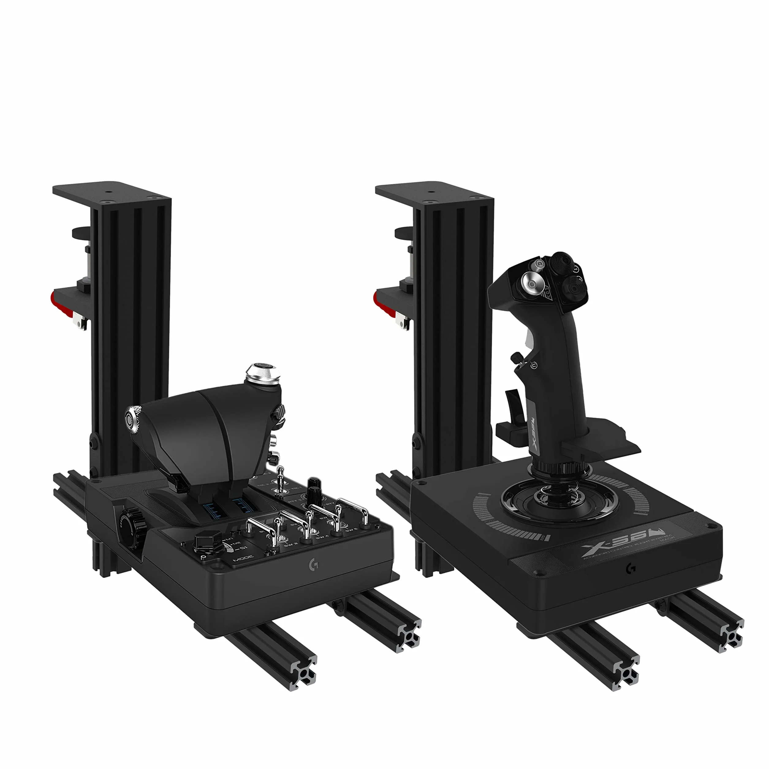 HIKIG 2-częściowy uchwyt biurkowy kompatybilny z Thrustmaster HOTAS Warthog Joystick, przepustnicą i HOTAS, obsługuje również inne urządzenie do gier lotniczych - czarny