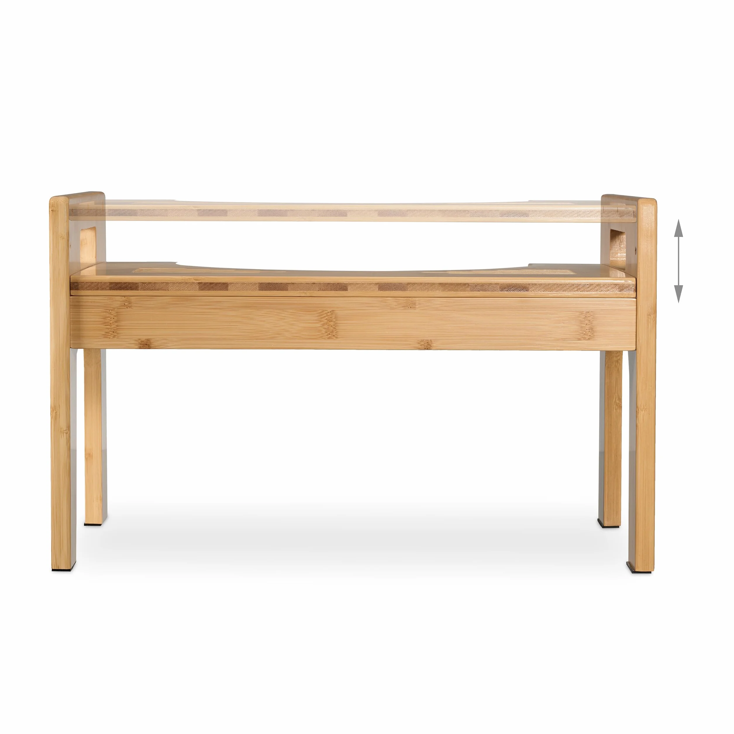 Relaxdays Taboret toaletowy bambus 28,5 x 45,5 x 28,5 cm naturalny