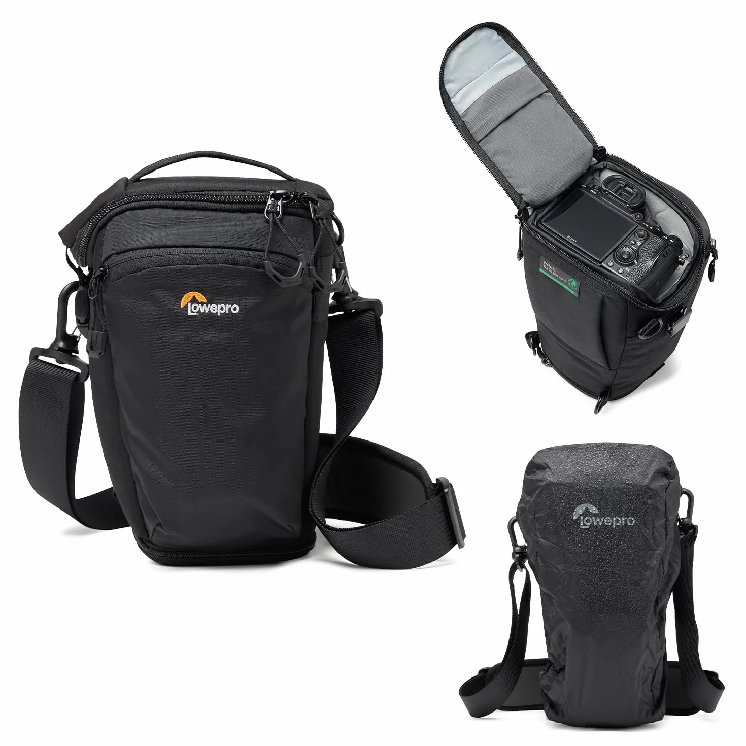 Lowepro ProTactic TLZ 70 Slim AW III Torba na aparat ładowany od góry, futerał na aparat DSLR, bezlusterkowy, Vol. 4L Dim: 31 x 10,5 x 14 cm do aparatów z dołączonym obiektywem, modułowa torba na