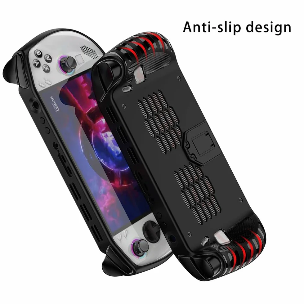 Etui na Lenovo Legion Go S, Ultracienkie Miękkie TPU Etui z Podpórką, Shockproof Ochronne Kickstand Case dla Lenovo Legion Go S-Czarny