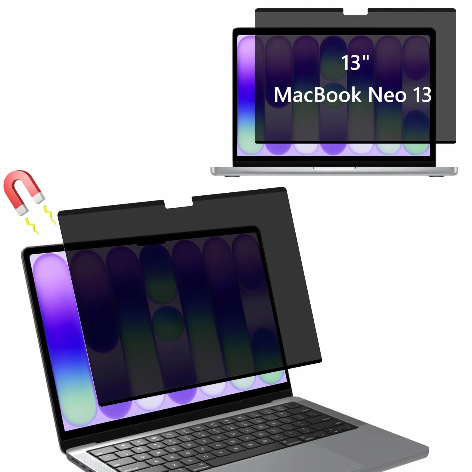 Magnetyczny filtr prywatności do MacBook Neo 13 cali A18 Pro 2026, ochrona przed oślepieniem, filtr niebieskiego światła, ochrona prywatności, folia maskująca MacBook Neo 13" A18 Pro