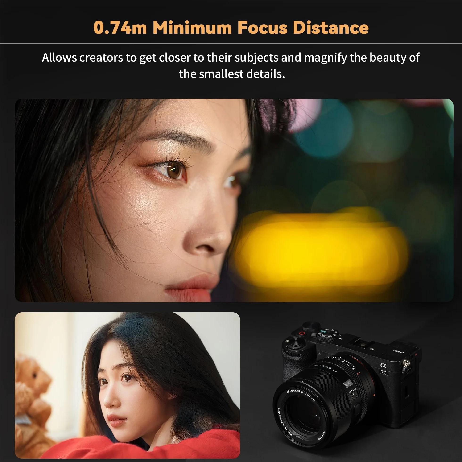 VILTROX AF 85mm F2.0 Evo obiektyw do Sony FE Full Format z autofokusem, lekki, idealny do portretów