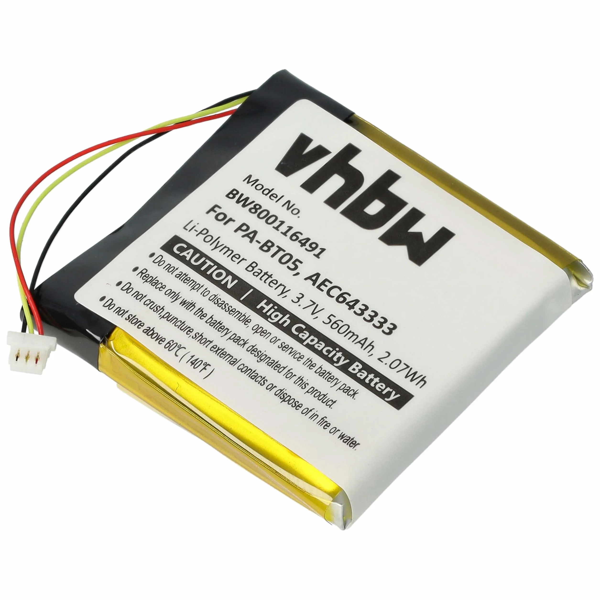 vhbw Akumulator kompatybilny z Beats Studio 3 A1914 Wireless Headset (560 mAh, 3,7 V, litowo-polimerowy)