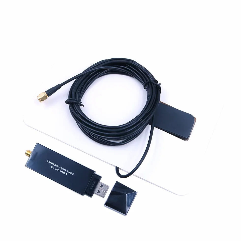 DollaTek Odbiornik radiowy DAB w antenie samochodowej adapter cyfrowy DAB + tuner box audio USB wzmocniona antena klamra dekodowanie odbioru radia dla Androida