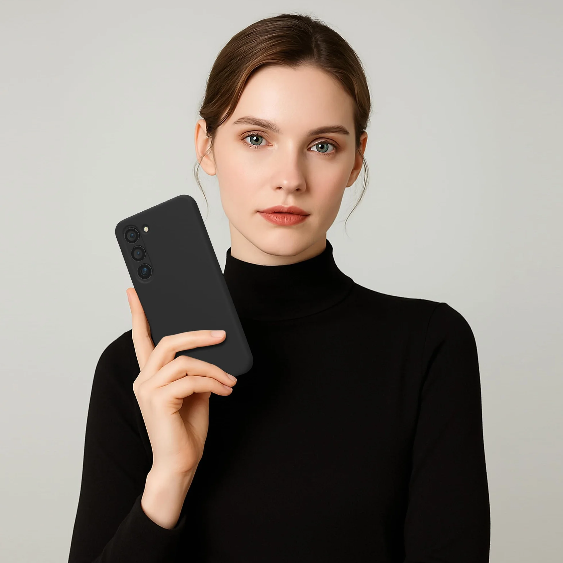 kwmobile Etui kompatybilne z etui Samsung Galaxy S23 - Etui TPU i silikon odporny na wstrząsy - Możliwość ładowania bezprzewodowego - Czarny matowy