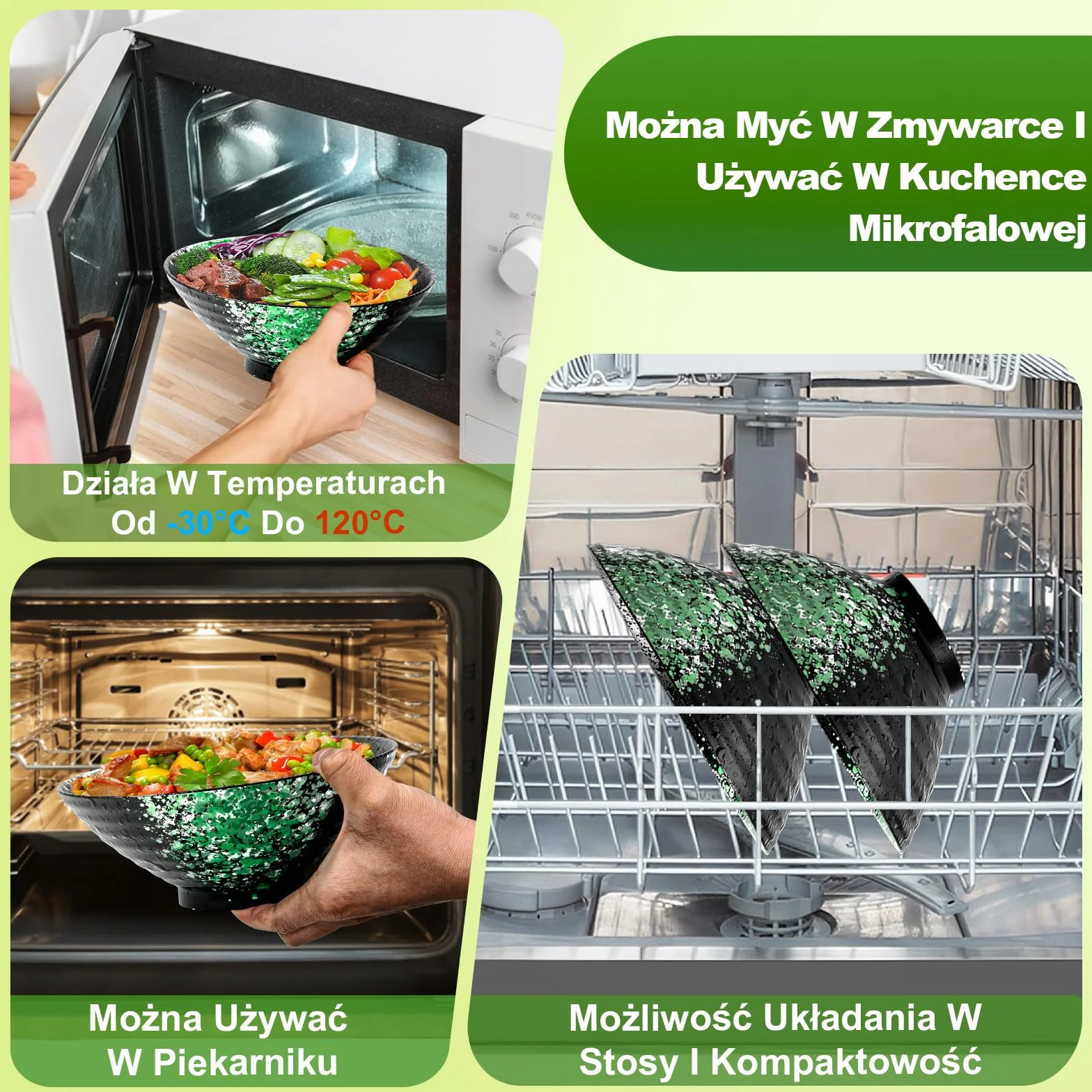 Ceramiczna Miska Do Ramenu Zestaw 2 Sztuk - Porcelanowa Japońska Sałatka Makaron Płatki Śniadaniowe Owoce Zupa Duże Miski 2 X 1000 Ml Z Przepisami, Pałeczkami I Łyżkami Na Imprezę