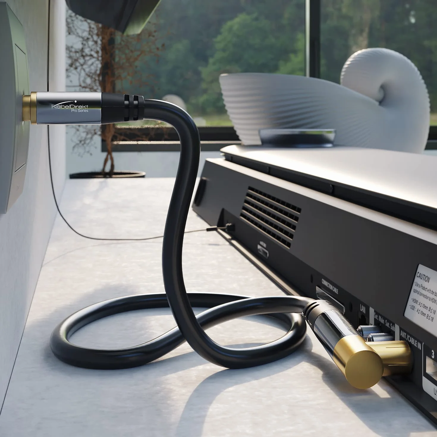 KabelDirekt – Kabel Antenowy 4K, koncentryczny – 90° kątowy/prosty – 1 m – Kabel TV cyfrowy/analogowy – Dostępny w 0,5-20 m (Kątowe gniazdo/prosty wtyk, do DVB-C/DVB-T/DVB-S, czarny)