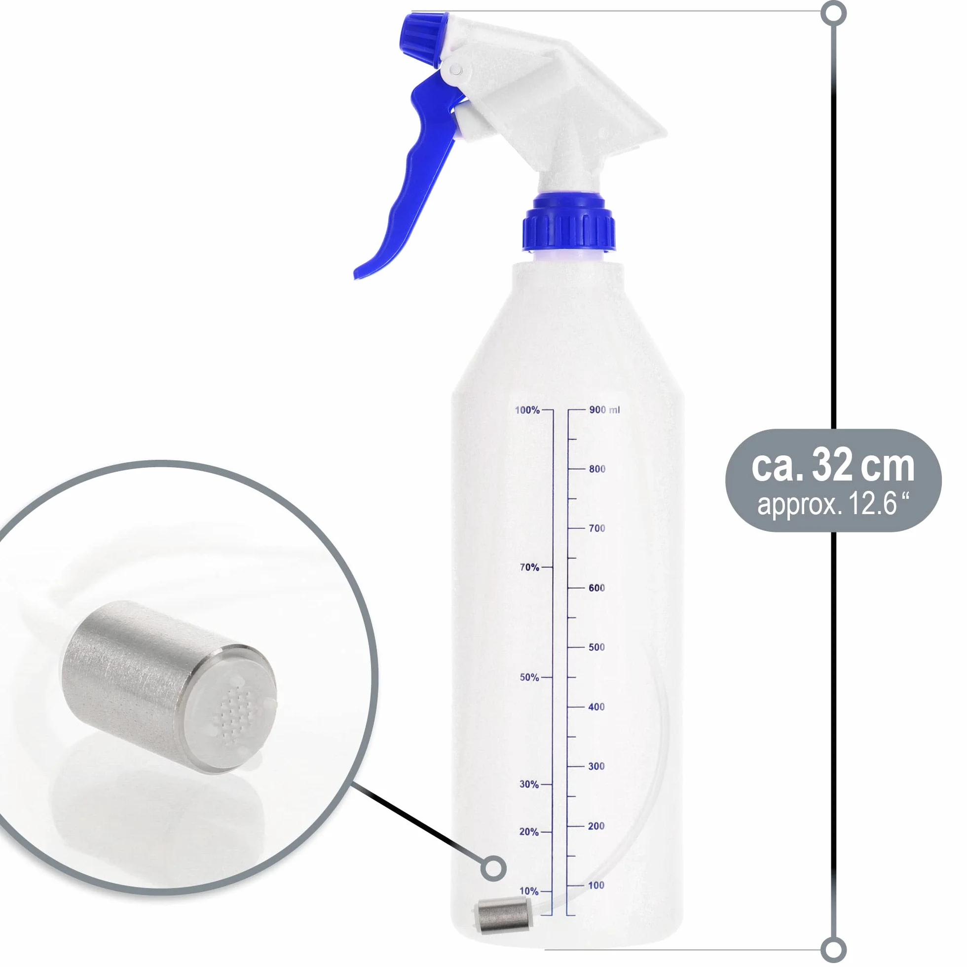 COM-FOUR® Rozpylacz chemicznie odporny 900 ml 2x spray 360° gwint 28/400