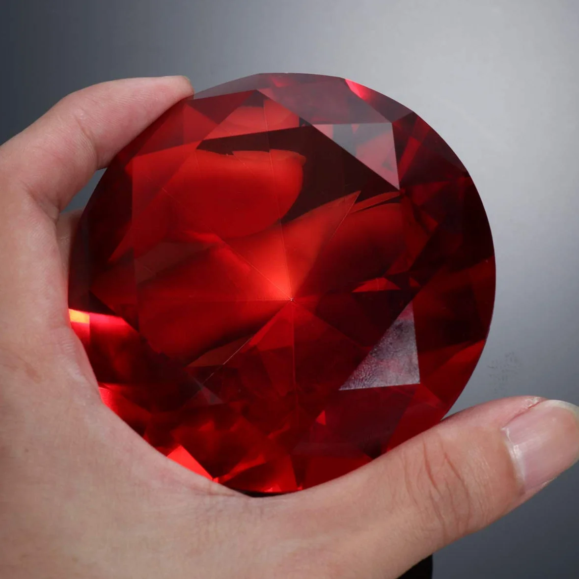 Happyyami Sztuczne Diamenty Szklane Ozdobny Element Czerwony do Wypełnienia Wazonów
