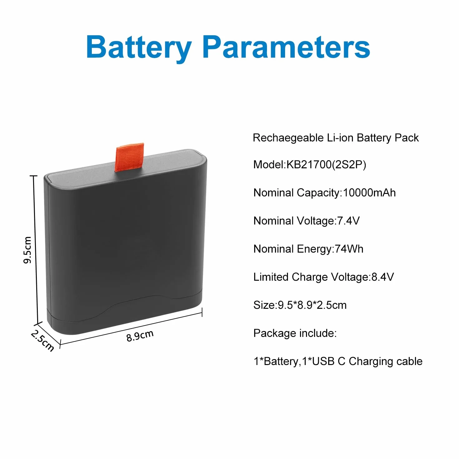 SLODA Zapasowy akumulator do przenośnych głośników JBL PartyBox Stage320 Xtreme 4 (7,4 V 10000 mAh)