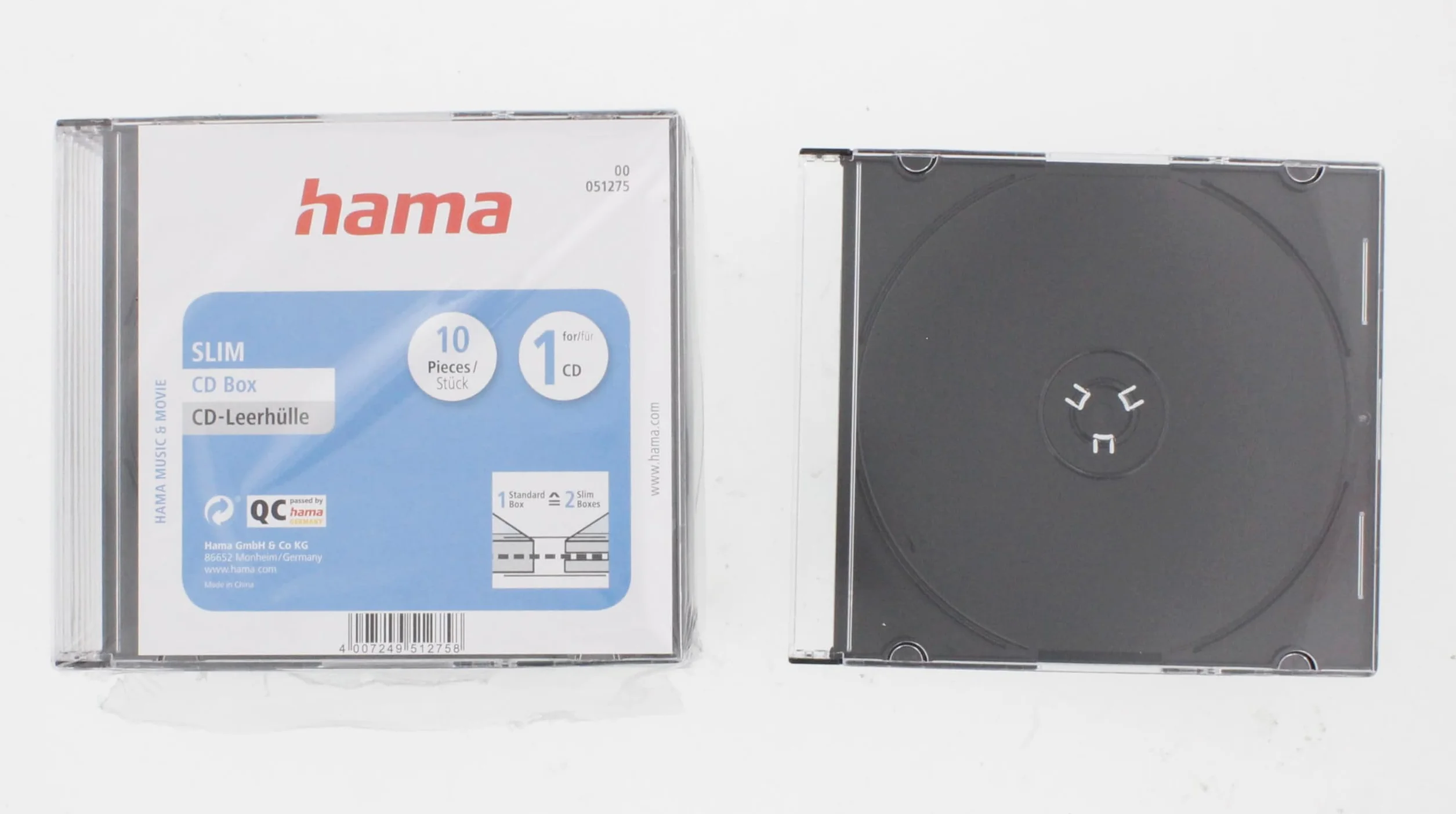 HAMA PUDEŁKO CD-SLIM STANDARD, 10 -PAK