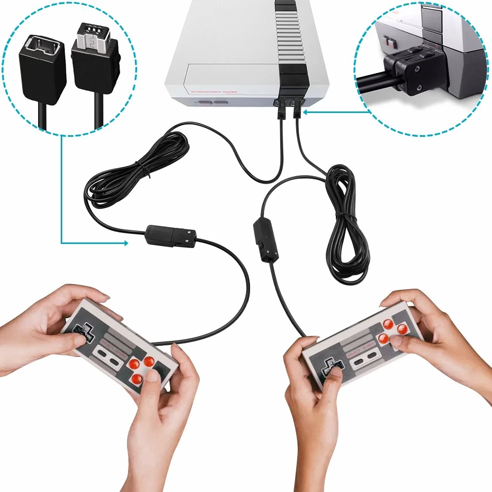 Kabel rozszerzenia Kompatybilność z Nintendo NES Classic Mini Gamepad, SENHAI zestaw 2 10 stóp/3 m przedłużony kabel do zdalnego sterowania Wii i WII Nunchuck Joystick
