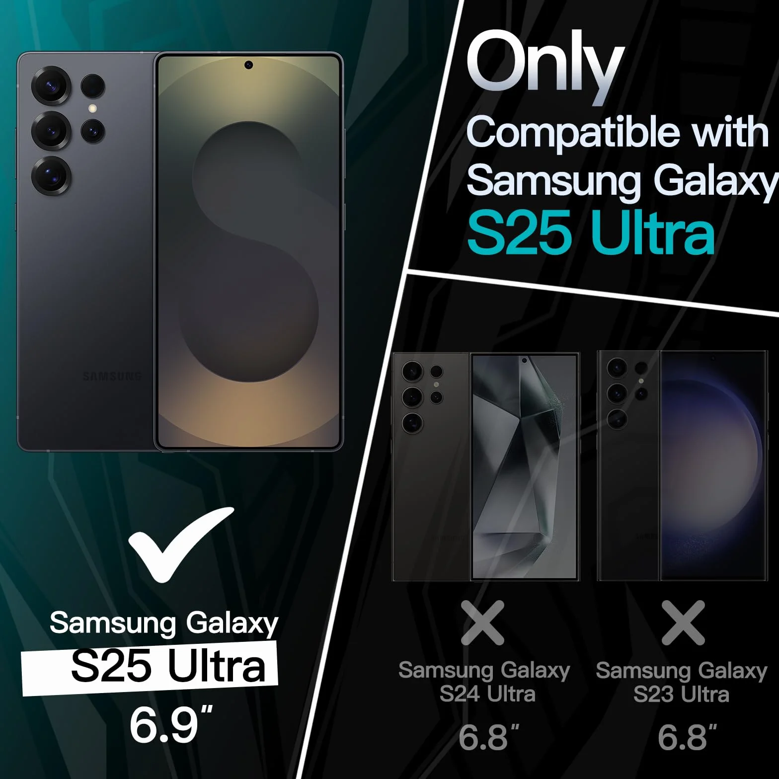 JETech Szczupły Pasować Etui dla Samsung Galaxy S25 Ultra 5G, Obiektywem Aparatu Pełna Ochrona, Miękka TPU Cienka Osłona Ochronna z Matowe Wykończeniem, Odporny na Wstrząsy (Czarny)
