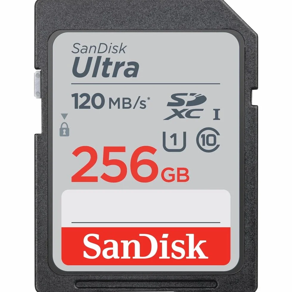 SanDisk Karta Ultra SDXC 256 GB, karta SD, karta pamięci o prędkości odczytu do 150 MB/s, do kompaktowych aparatów klasy podstawowej i średniego zasięgu, wideo Full HD, UHS-I, klasa 10, U1