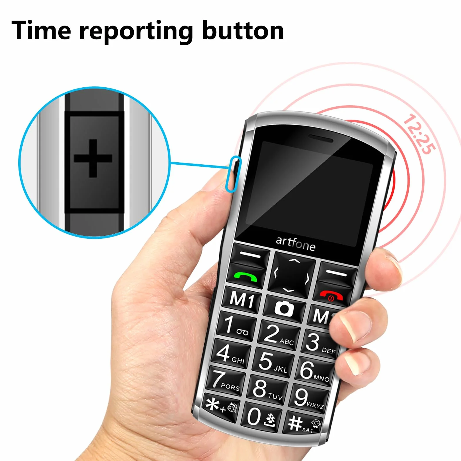 artfone Telefon komórkowy 4G dla seniorów bez umowy, telefon komórkowy dla emerytów, duże przyciski, akumulator 1800 mAh, telefon komórkowy dla seniorów, Dual Nano SIM,przycisk SOS, stacja ładująca