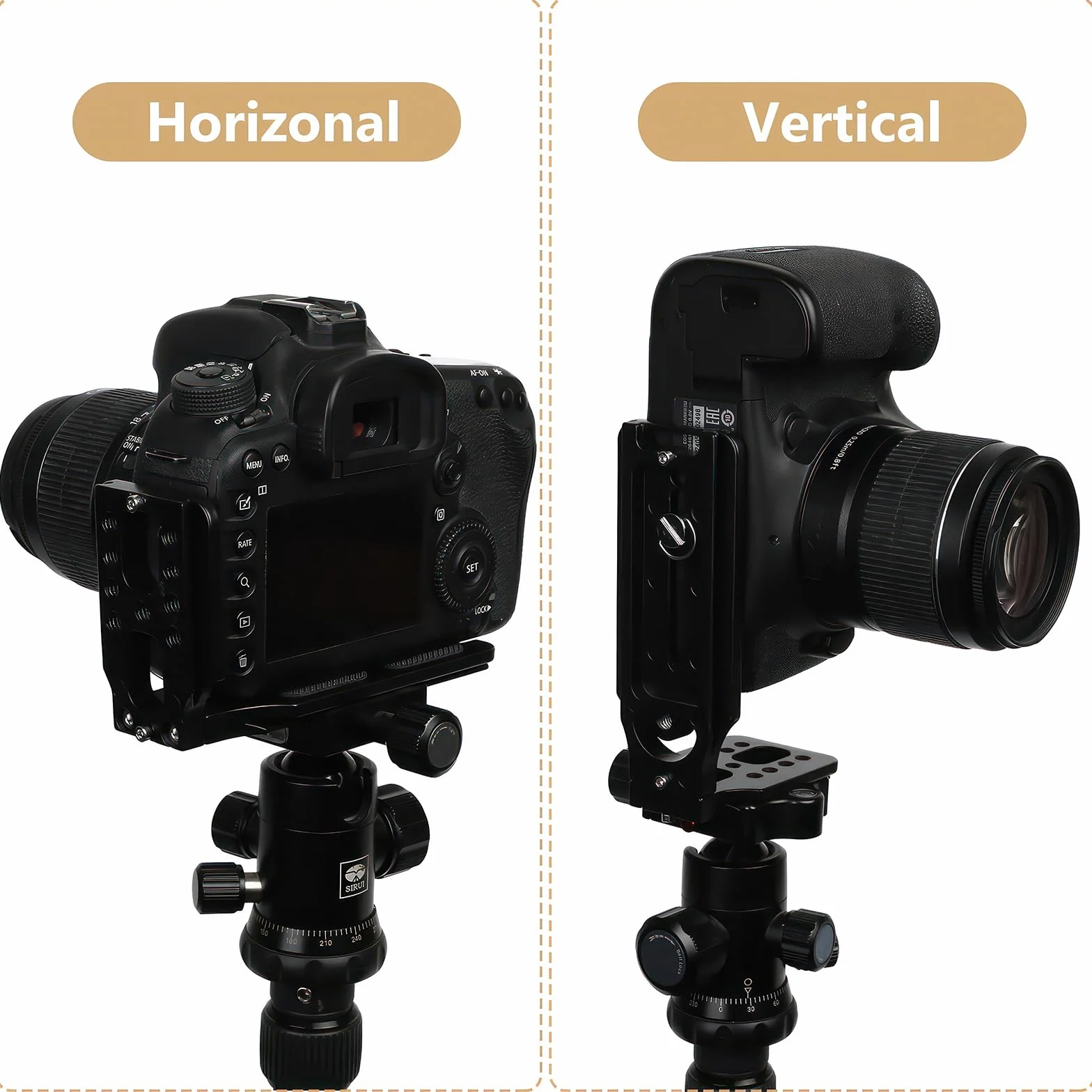 Wspornik DSLR L do Arca Swiss Quick Release Plate, poziomy pionowy uchwyt na statyw do kamery L ze śrubą 1/10.2 cm, kompatybilny ze statywem DJI Canon, Nikon, Sony, akcesoria do statywu