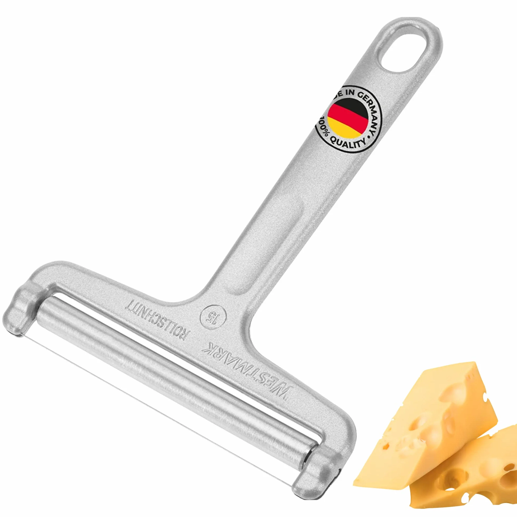 Westmark Krajalnica do sera z obrotowym ostrzem, regulacja grubości, stal nierdzewna/aluminium, srebrna