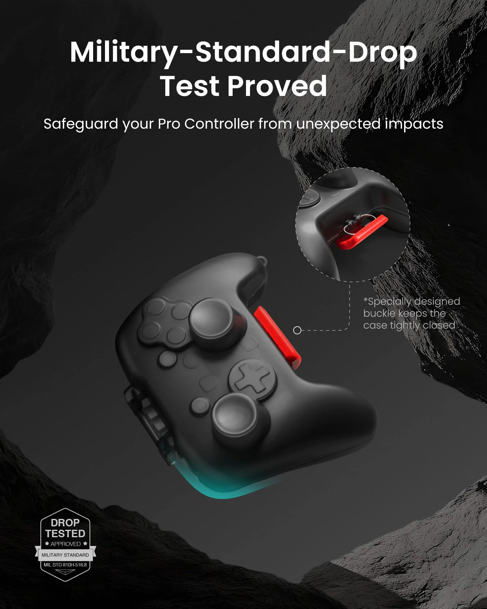 tomtoc Etui ochronne do pada Nintendo Switch 2 Pro – twarda obudowa na joystick, przenośna i podróżna, wstrząsoodporna, odporna na zarysowania i wodę. Pokrowiec na akcesoria.
