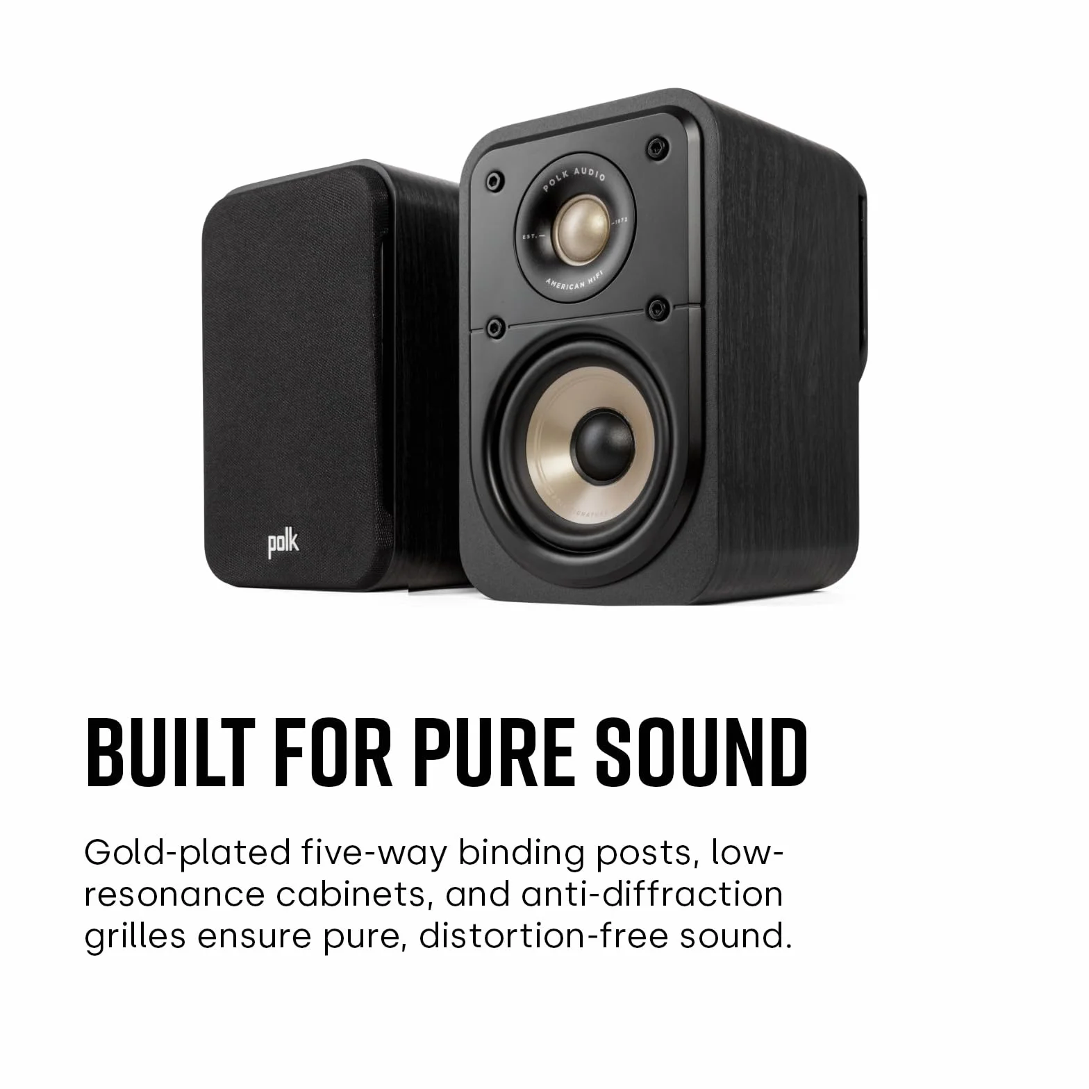 POLK AUDIO Signature Elite ES10 głośniki surround, głośników stereo, głośników satelitarnych, HiFi, kompatybilne z Dolby Atmos i DTS: X (2 pary) - czarny