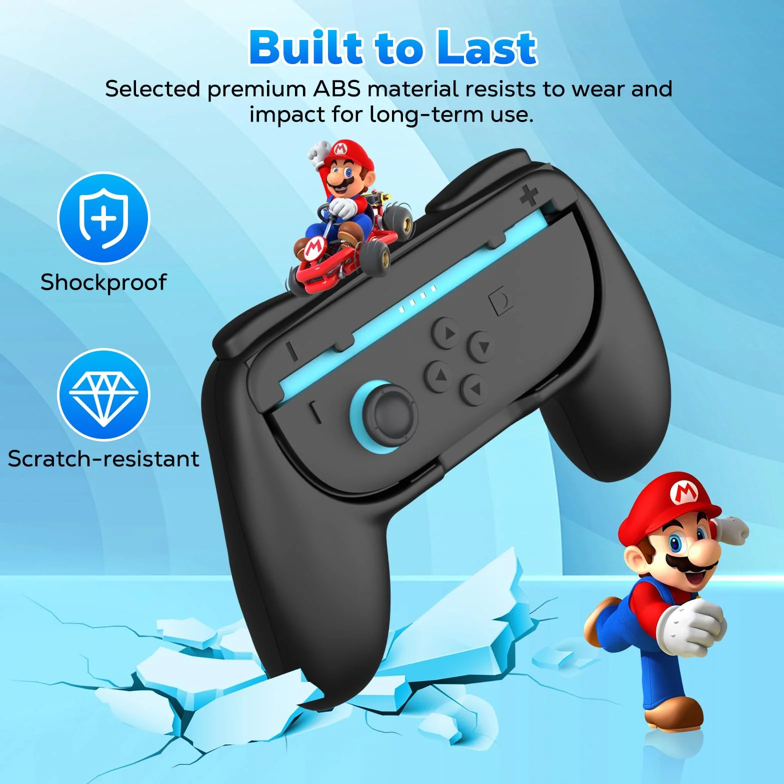 MoKo Grips for Nintendo Switch 2 Joy-Con, 2-Pack Ergonomic Joy-Con Grips for Switch 2, Anti-Slip Handle Kit Accessories, Black