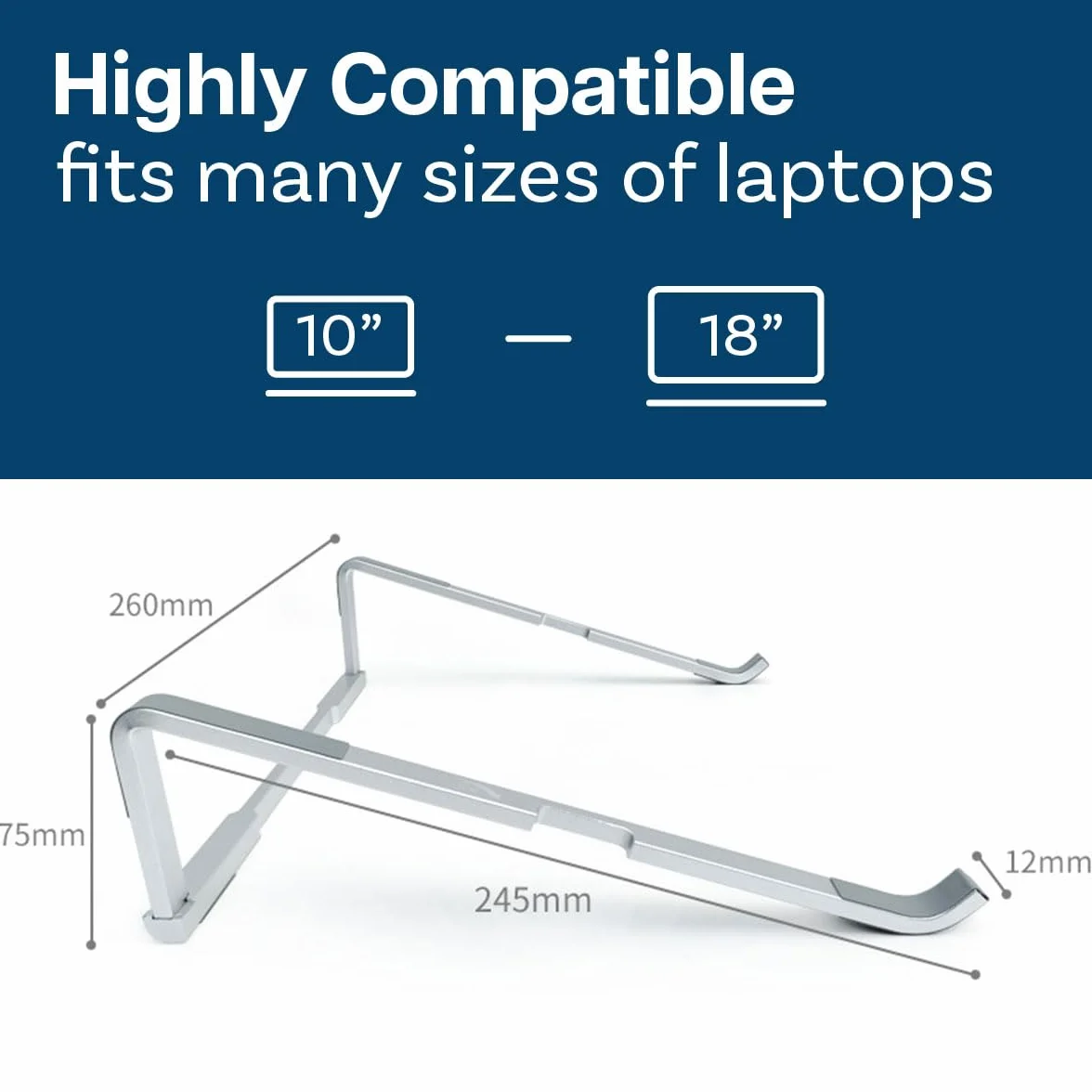MMOBIEL Stojak na Laptopa Składany od 10 do 18 cali - Wentylowany Uchwyt Uniwersalny - Stojak na Laptopa na Biurko Kompatybilny z MacBook, Notebook, ASUS, Acer i Innymi - Aluminium