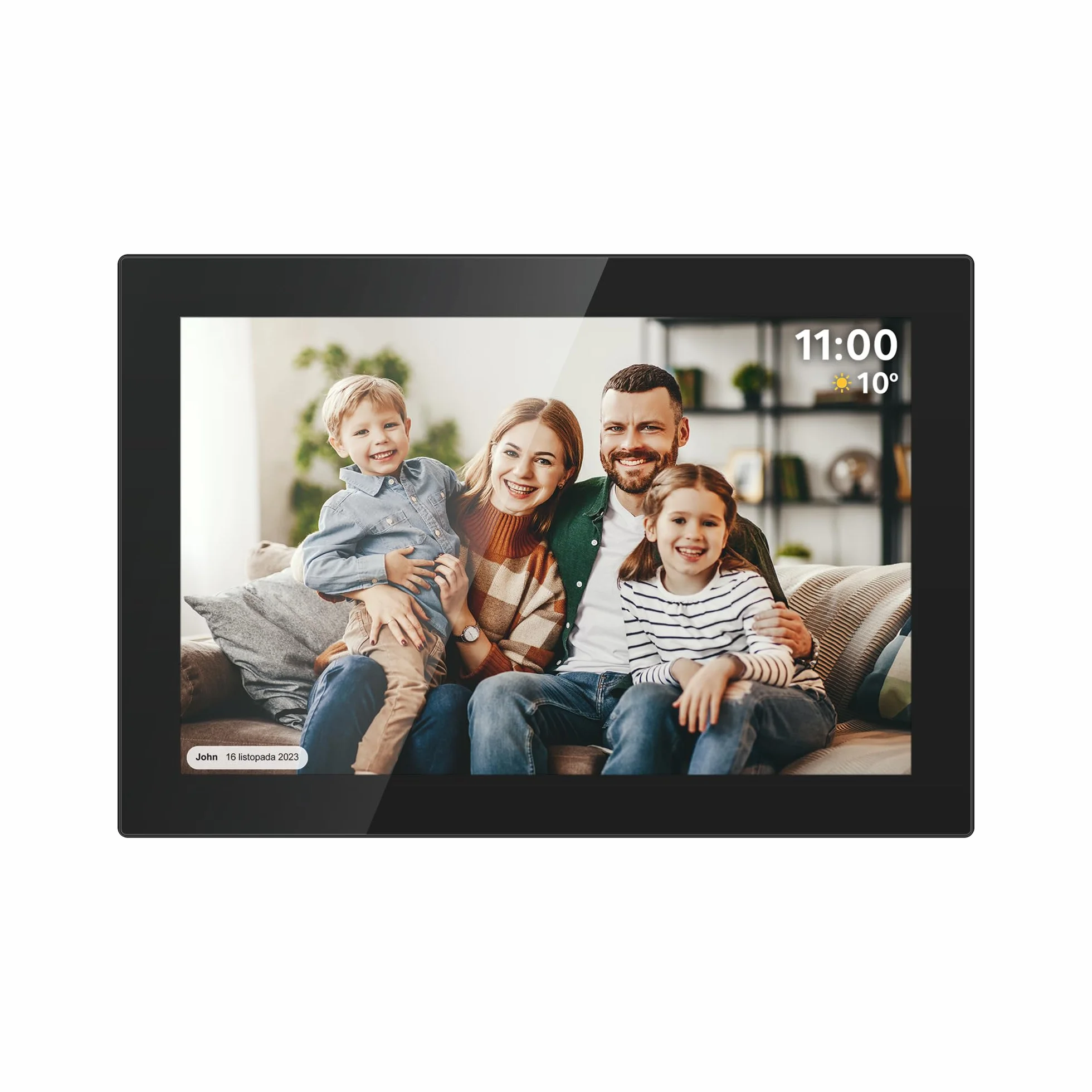 Krüger&Matz Cyfrowa Ramka na Zdjęcia FRAMEO 1280 x 800 px 10,1" Wi-Fi MicroSD Odtwarzanie Klipów Wideo Timer Pogoda Czarna KM1100