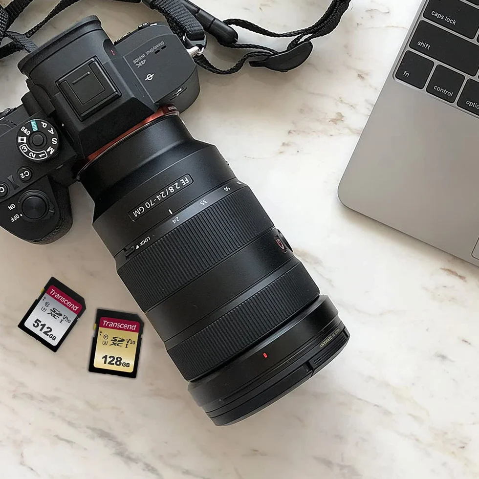 Transcend Highspeed 128 GB SDXC karta pamięci UHS-I U3, Video Speed Class V30 do 4K Ultra HD TS128GSDC300S-E2