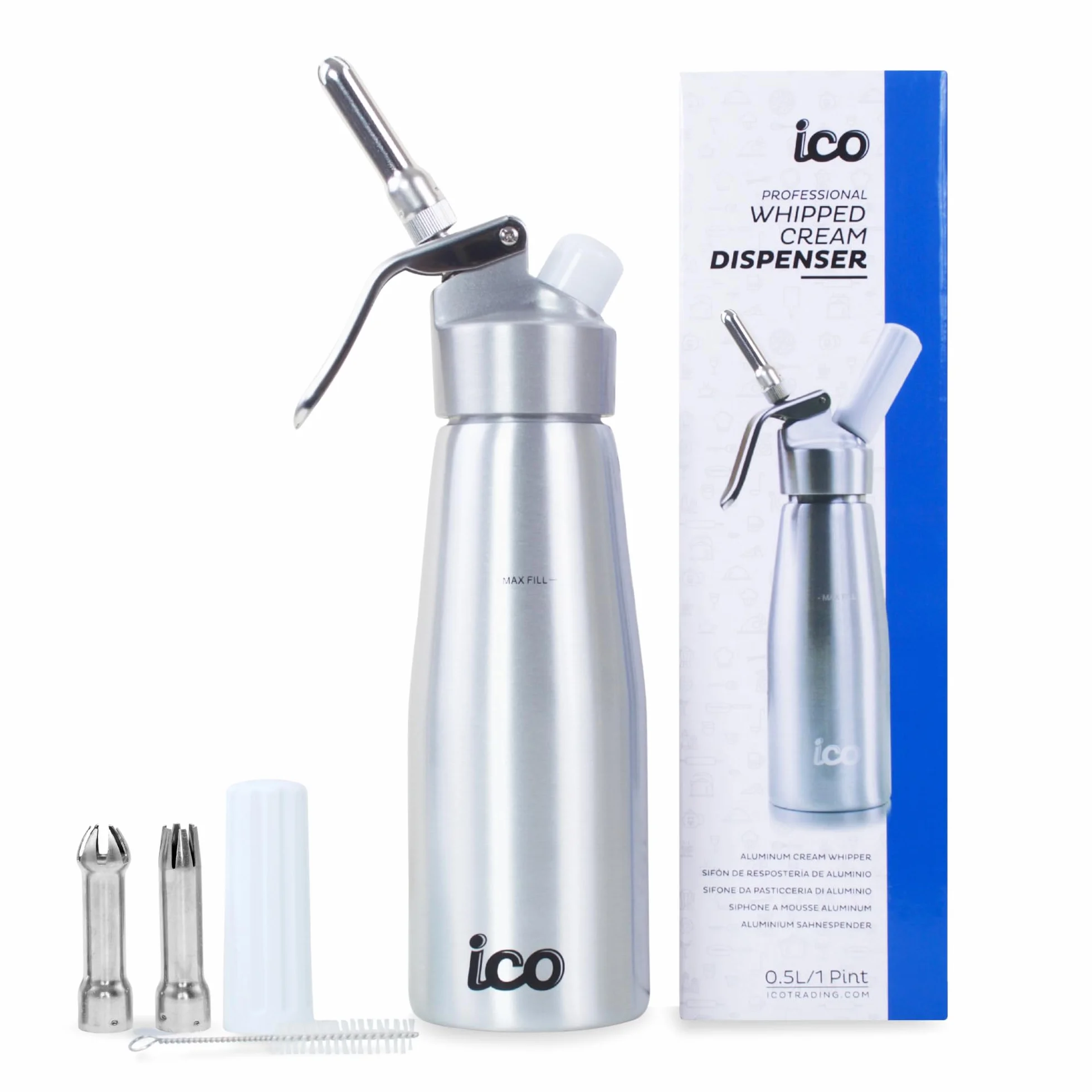 Aluminiowy Syfon Do Bitej Śmietany 500ml Profesjonalny Dozownik Kremów