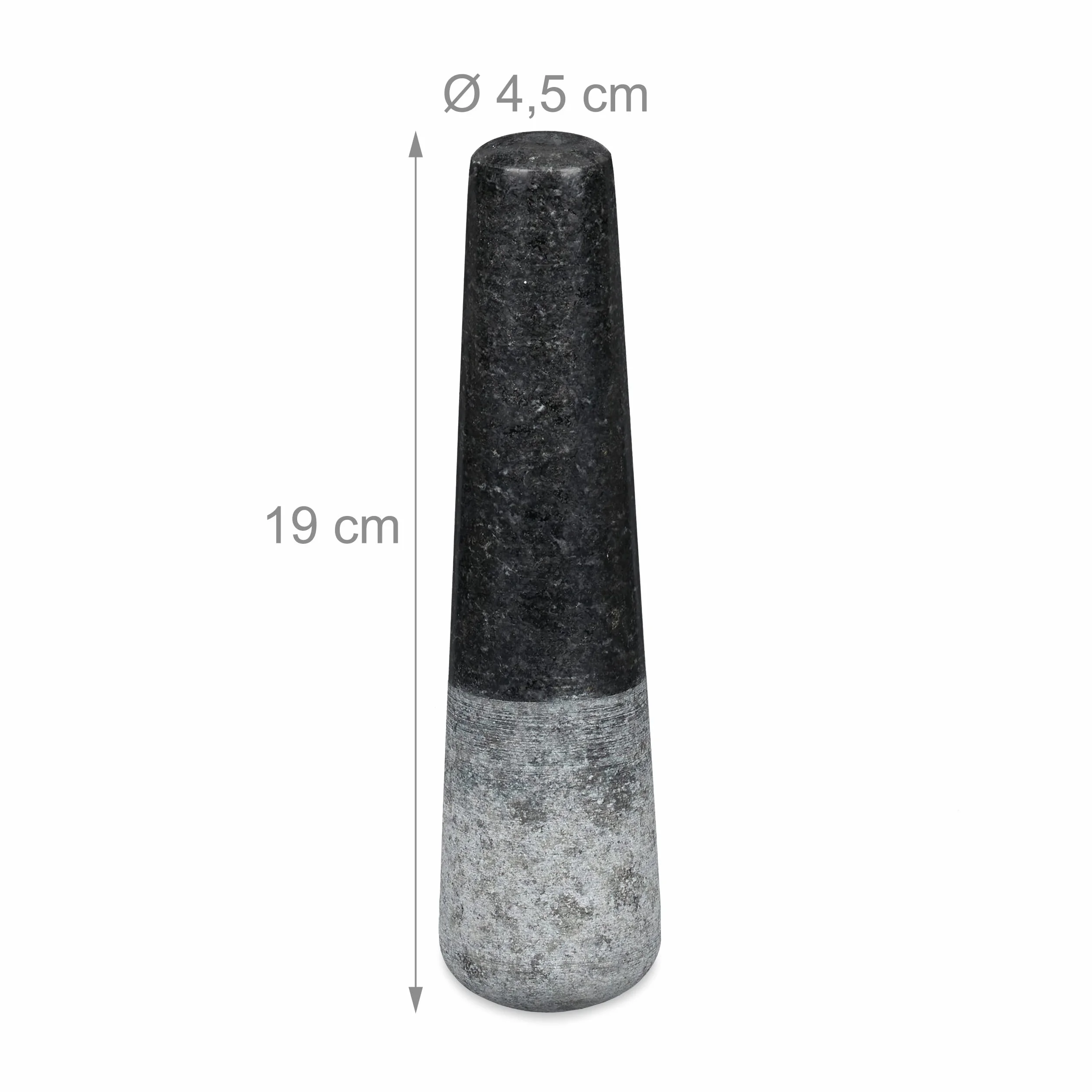 Relaxdays Moździerz granitowy z tłuczkiem Ø 13 cm 500 ml czarny