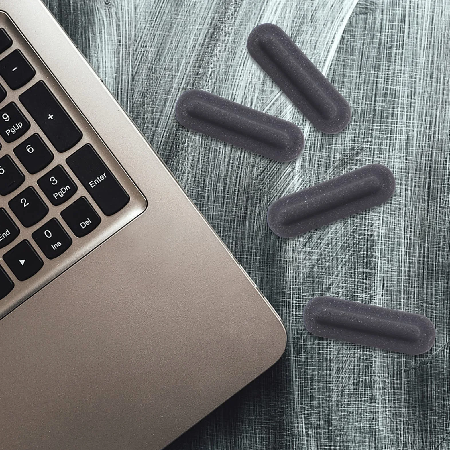 SOLUSTRE 4kawałki Podkładki Gumowe Do Laptopa Samoprzylepne Nóżki Ochronne Antypoślizgowe Kompatybilne z Wzmacniające Wentylację i Komfort Użytkowania