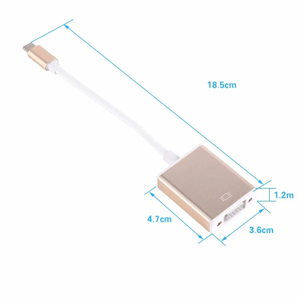 VBESTLIFE USB 3.1 typu C przełączany na adapter wieloportowy VGA dla nowego Macbooka 12 cali (srebrny)