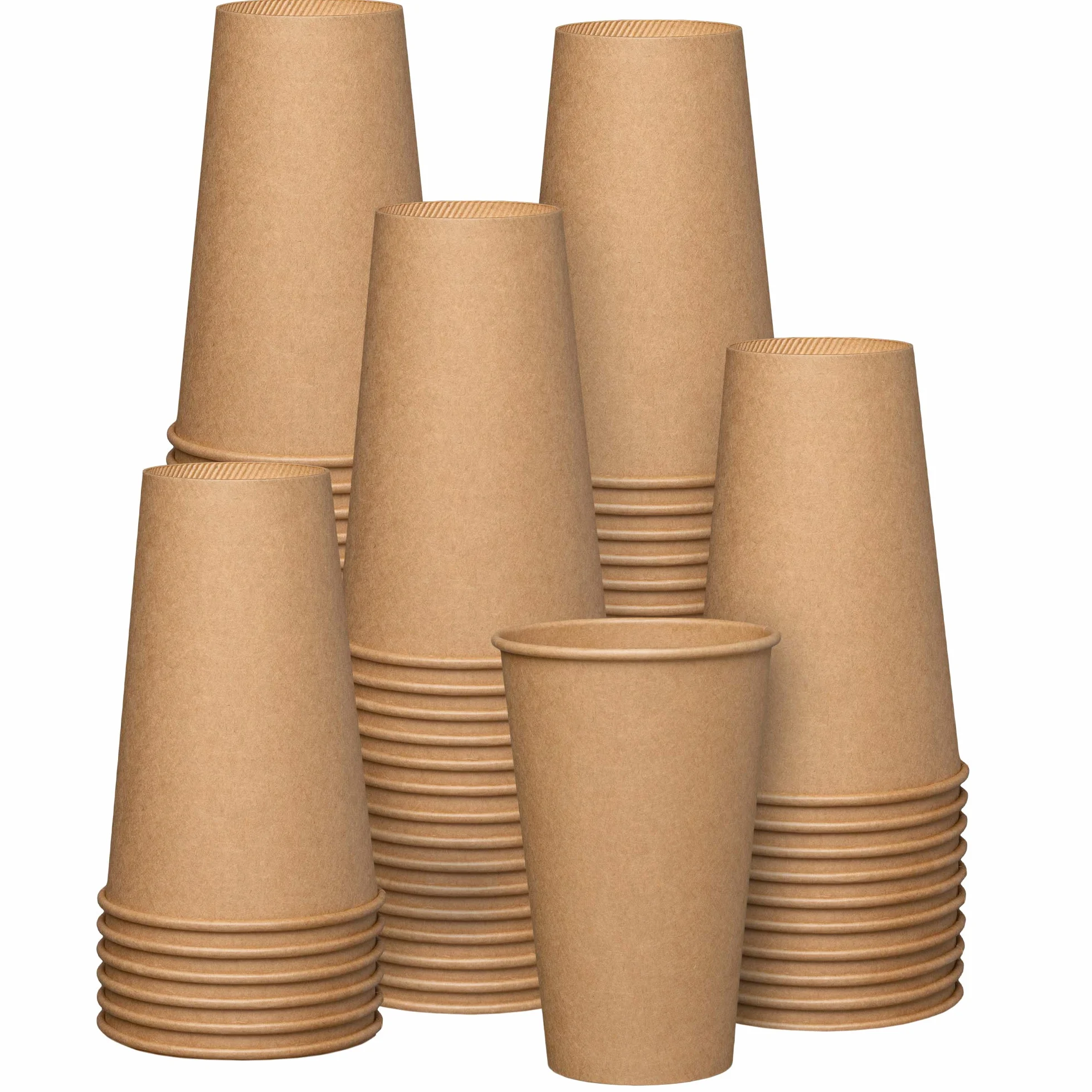 Comfy Package [100 sztuk] 475 ml filiżanki do kawy z papieru kraftowego - niebielone