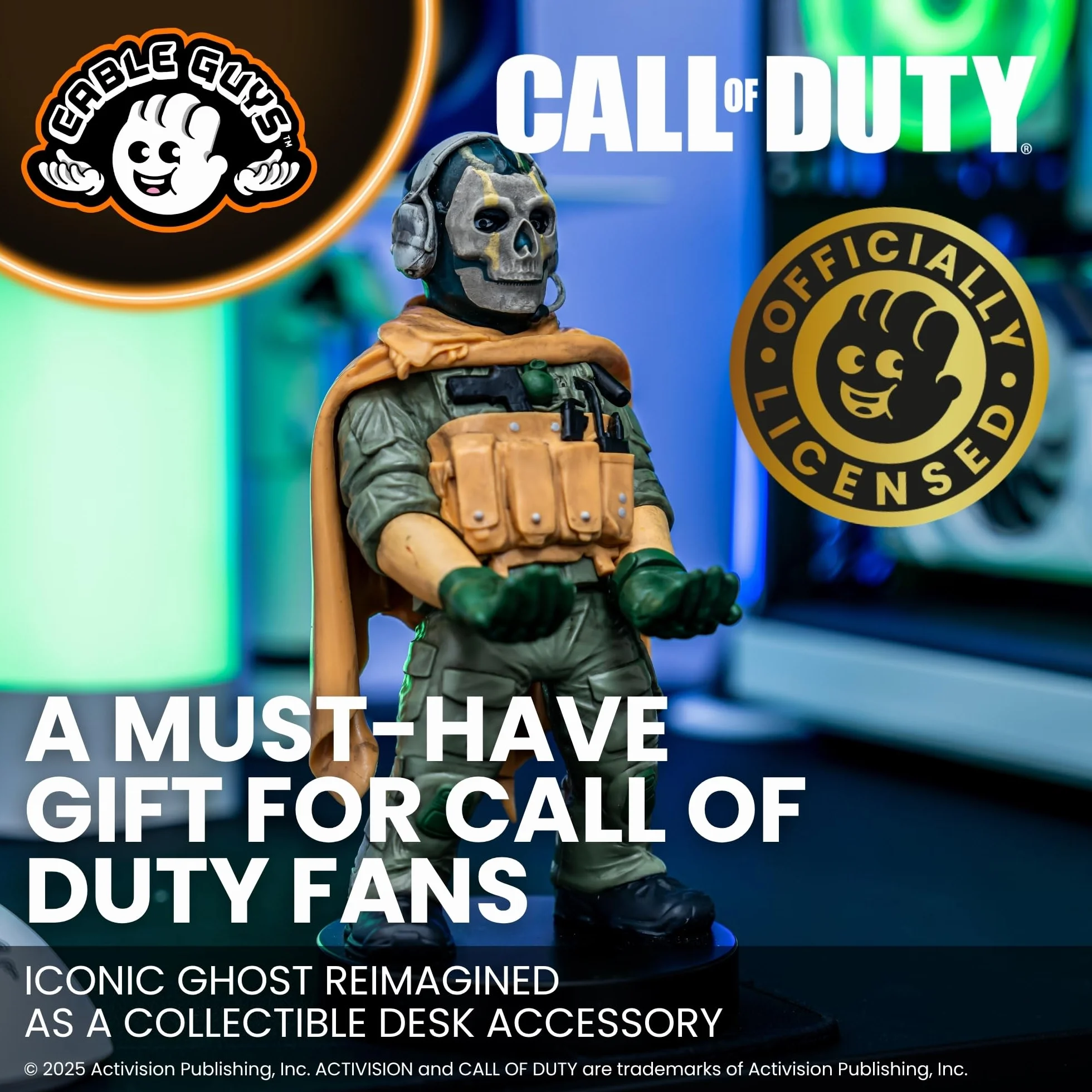 Cable Guys Call of Duty Warzone Ghost Uchwyt na akcesoria do gier i telefon do kontrolerów Xbox PlayStation Nintendo Switch