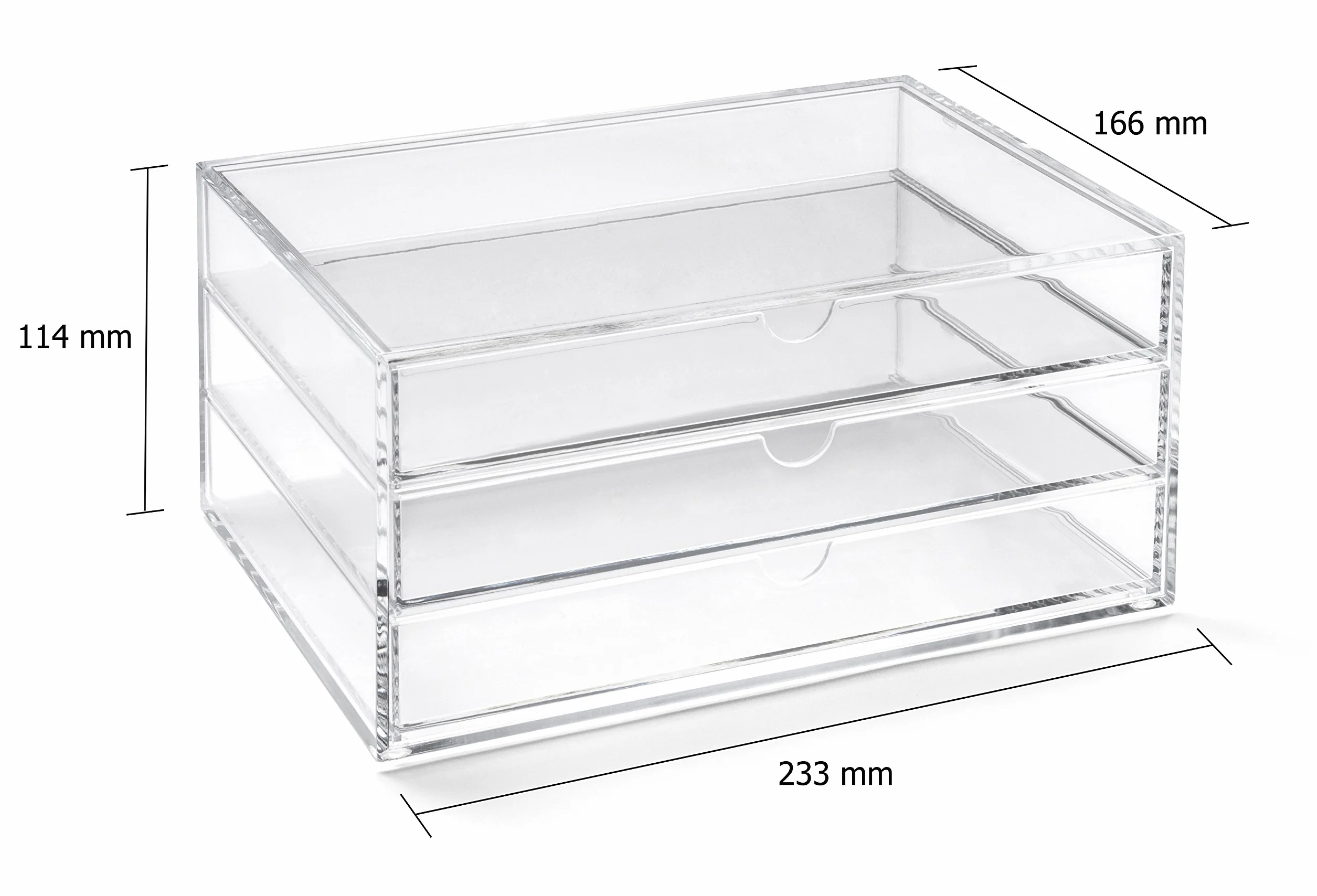 Osco Akrylowa Komoda z 3 szufladami A5 11x23x17 cm