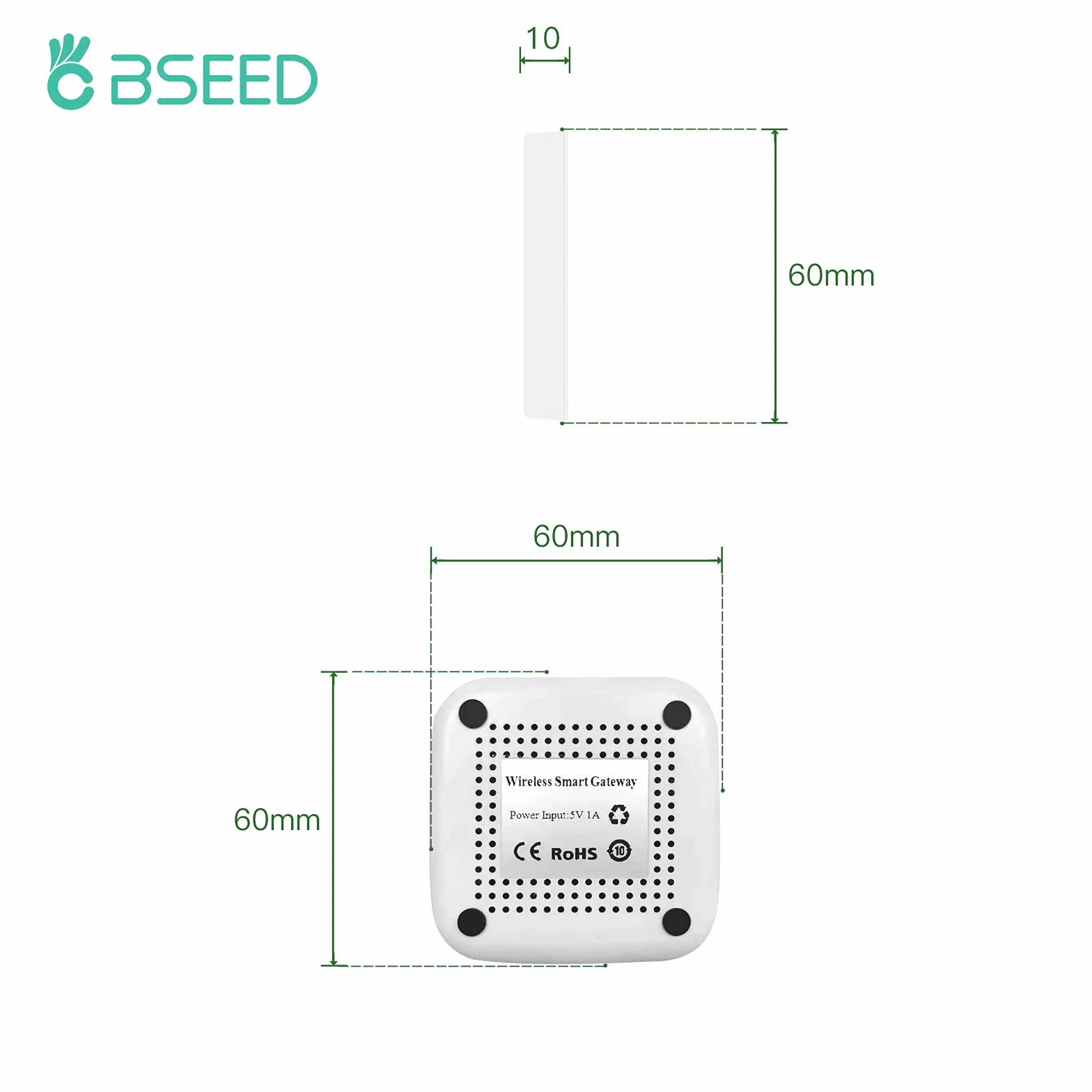 BSEED inteligentny Tuya ZigBee Gateway Hub kompatybilny ze wszystkimi produktami, współpracuje z aplikacją Tuya i Smart Life