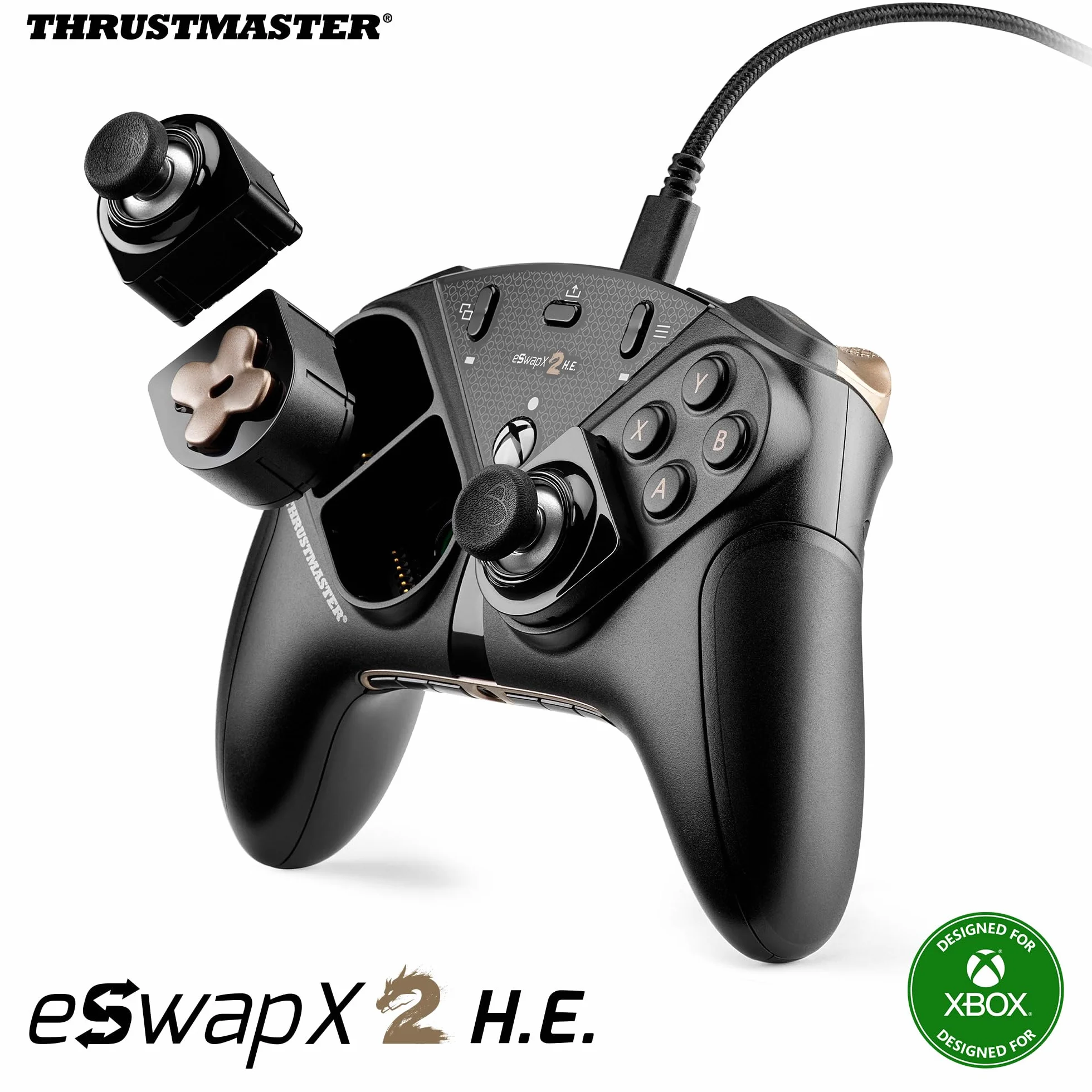 Thrustmaster ESWAP X2 H.E – Modułowy Gamepad do Gier E-sportowych z Zapobiegającymi Dryfowaniu Minidrążkami H.E.A.R.T. (Hall Effect) – Zgodny z Xbox Series X|S, Xbox One i PC
