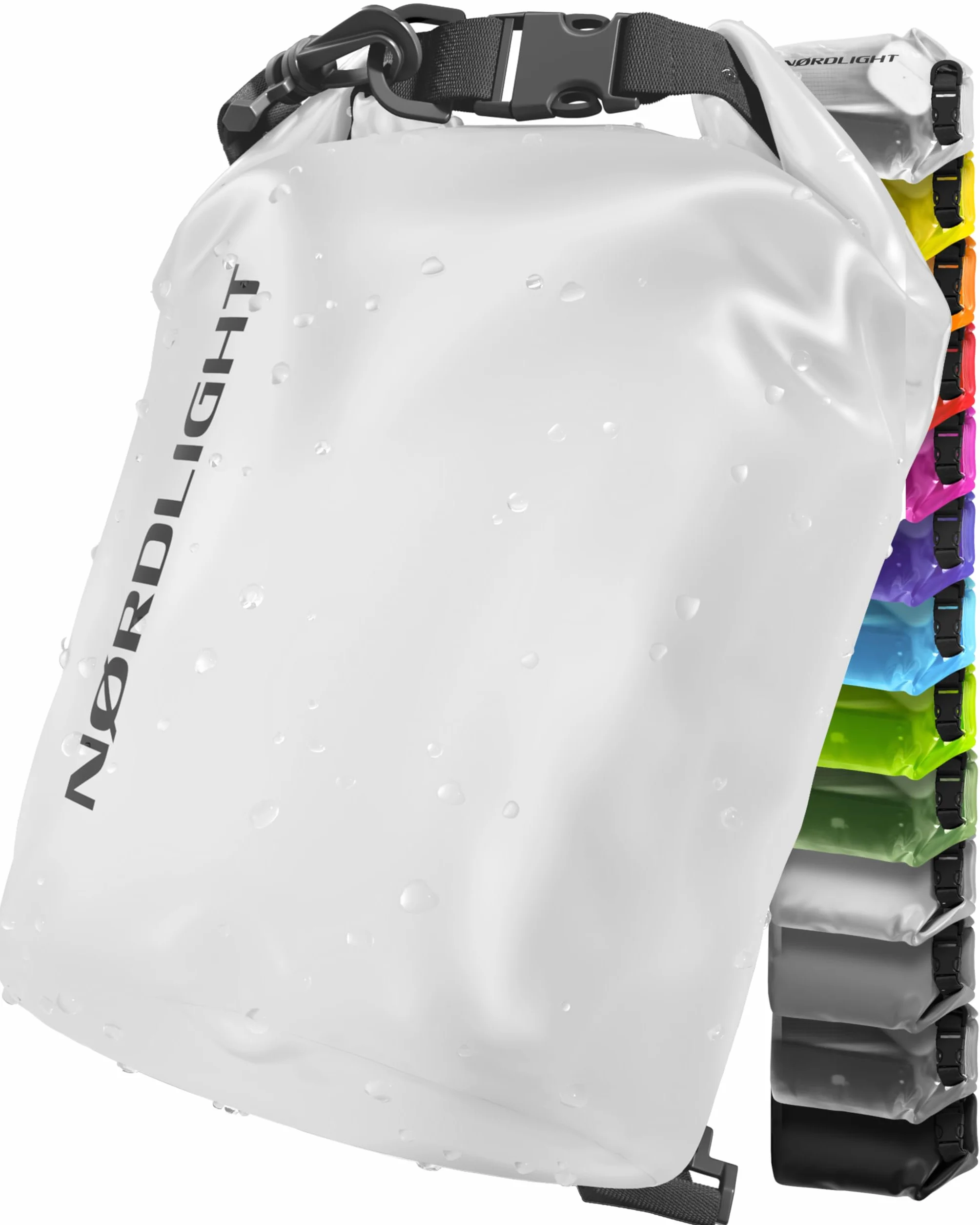 Nordlight Wodoodporna torba sucha Dry Bag 15L - (Biały) Zapięcie roll-top i pasek na ramię | Pływanie, kąpiele, plaża, spływy kajakowe, wiosłowanie na stojąco, nurkowanie