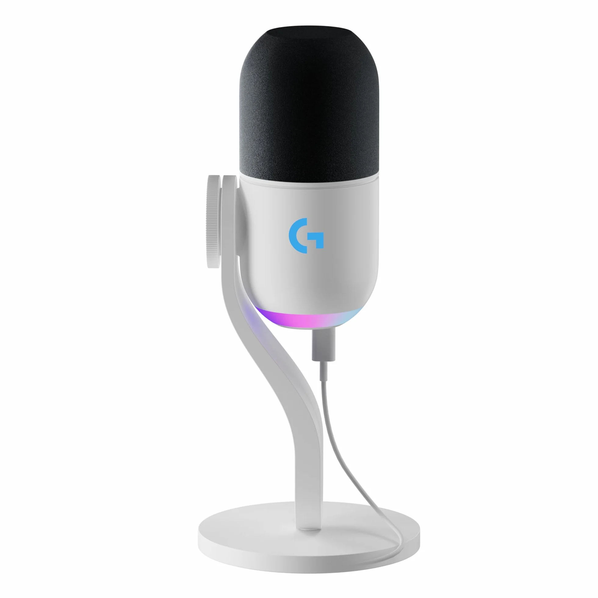 Logitech G Yeti GX Dynamiczny mikrofon do gier RGB z LIGHTSYNC, mikrofon USB do przesyłania strumieniowego, superkardioidalny, USB Plug and Play do komputera PC/Mac – Biały