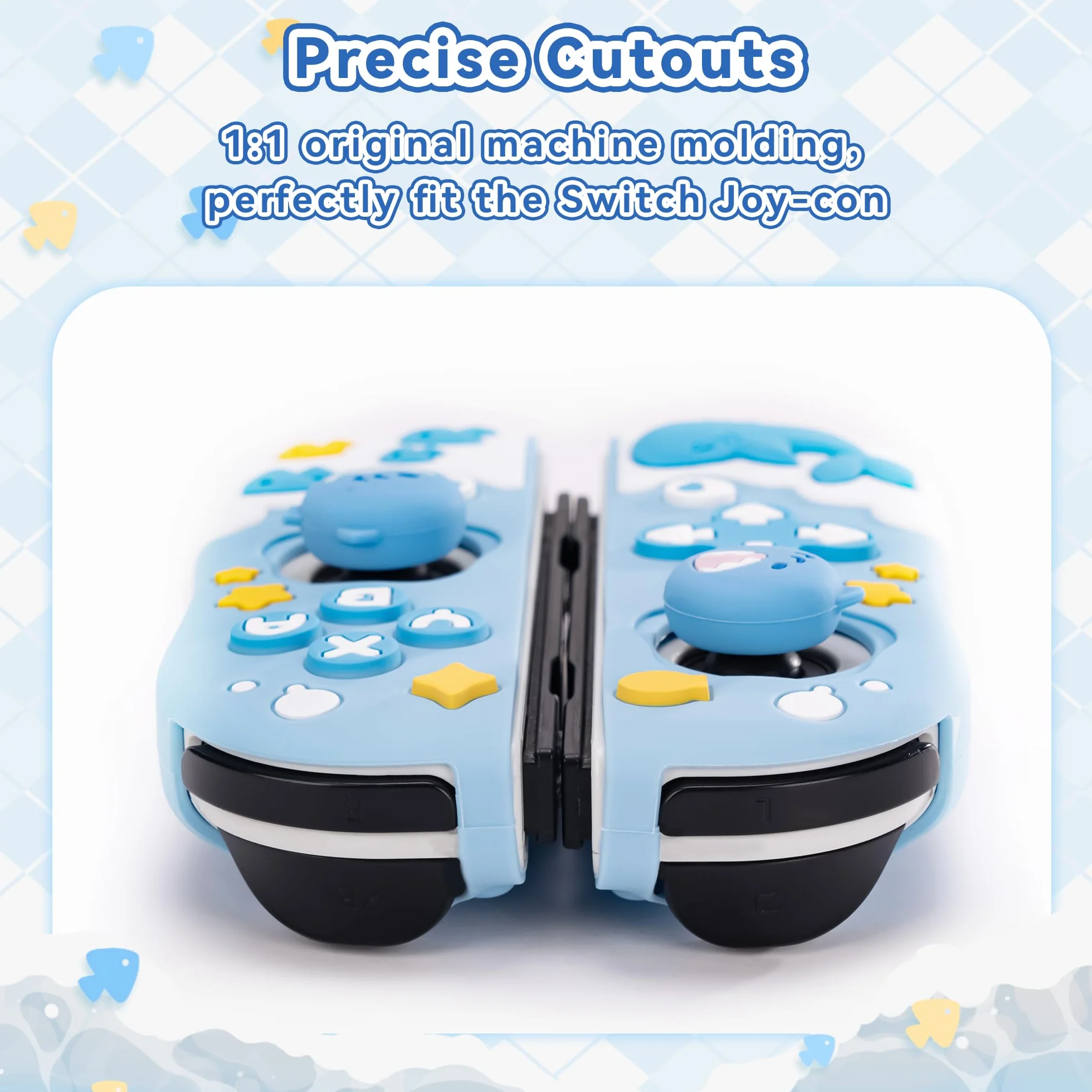 Etui ochronne GeekShare do kontrolerów Switch, miękkie silikonowe etui ochronne kompatybilne z kontrolerem przenośnym Switch s - Shark Party