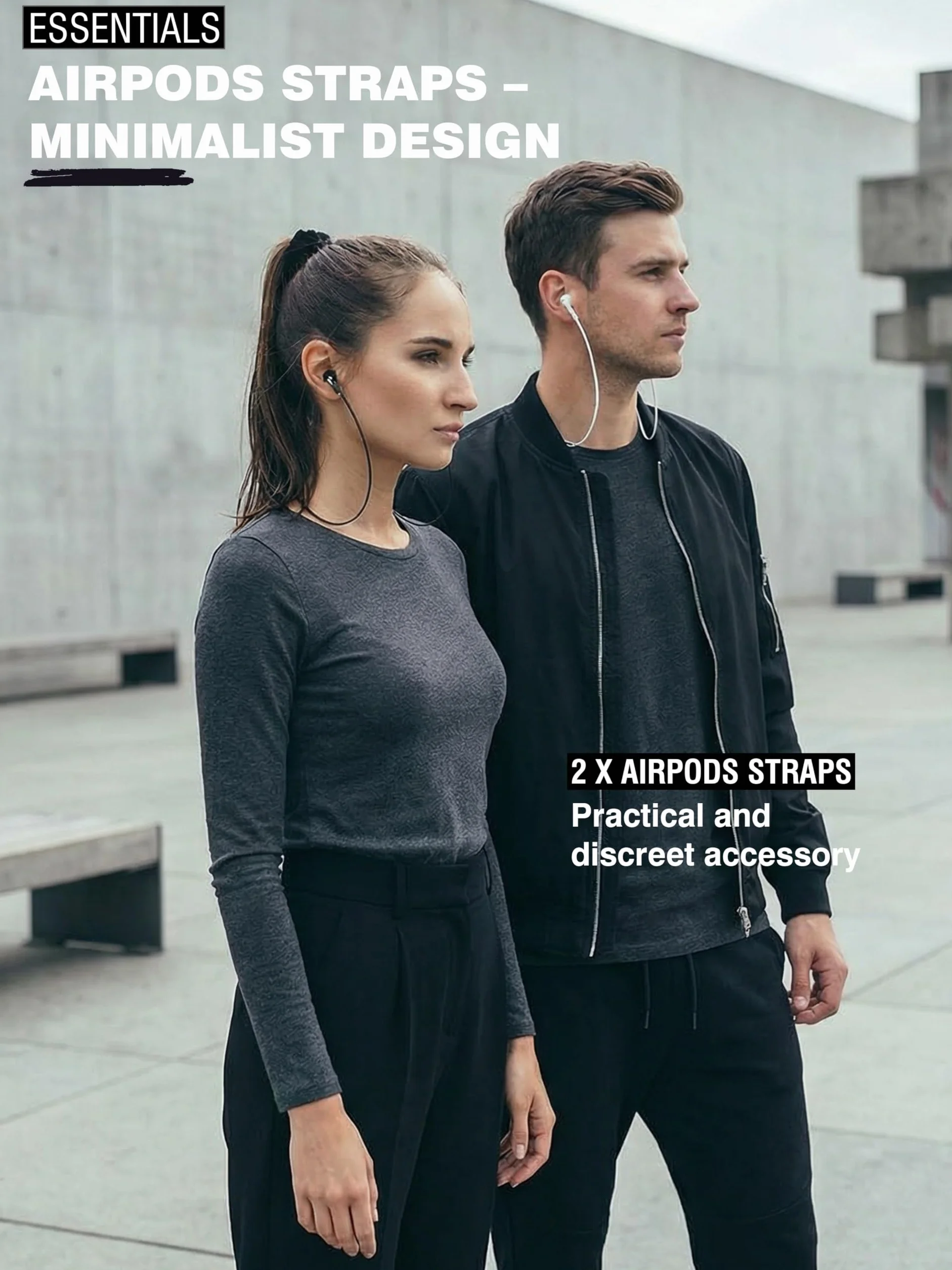 Rootful.® 2 x pasy mocujące do AirPods [niezawodny] do uprawiania sportu, podróży itp. Akcesoria do AirPods - Miękkie silikonowe paski