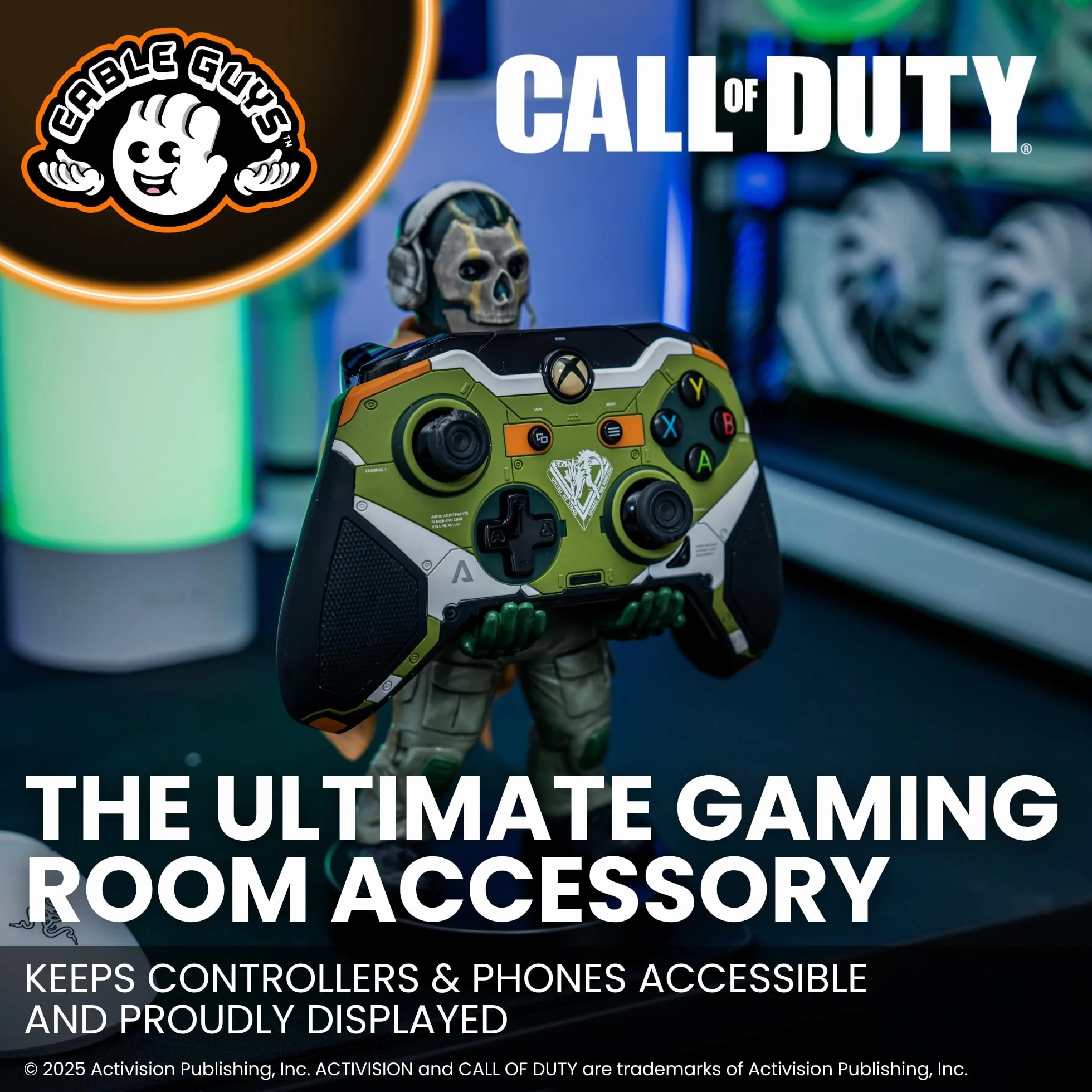 Cable Guys Call of Duty Warzone Ghost Uchwyt na akcesoria do gier i telefon do kontrolerów Xbox PlayStation Nintendo Switch