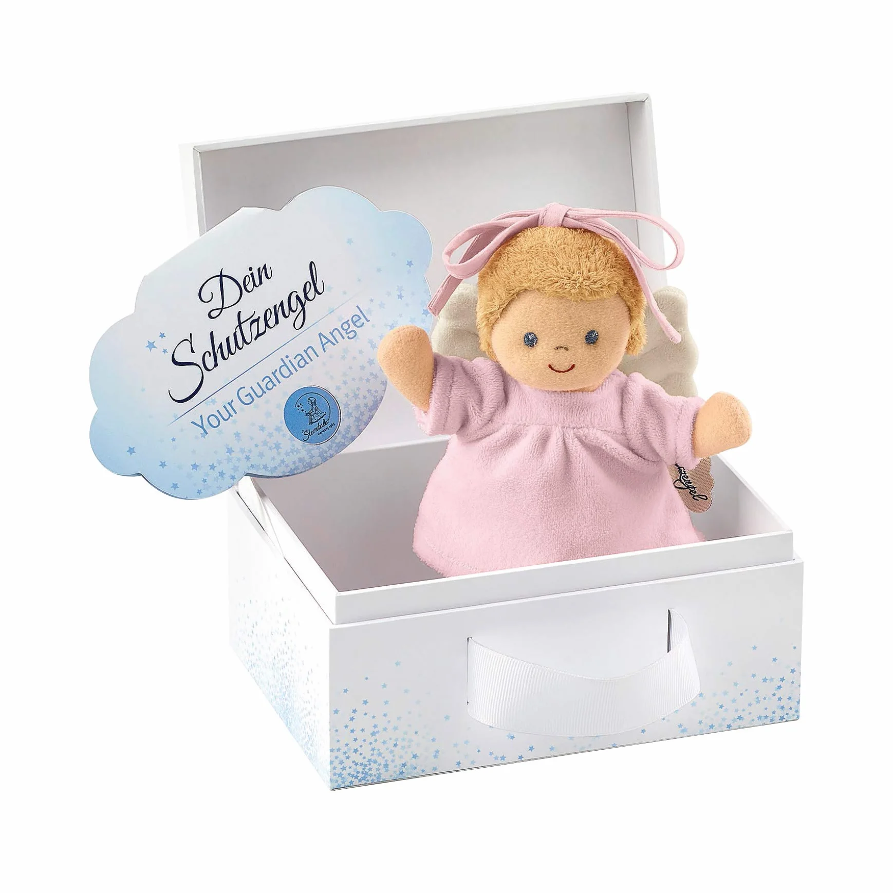Sterntaler Mini pozytywka anioł stróż, zintegrowany mechanizm, 17 cm, różowy