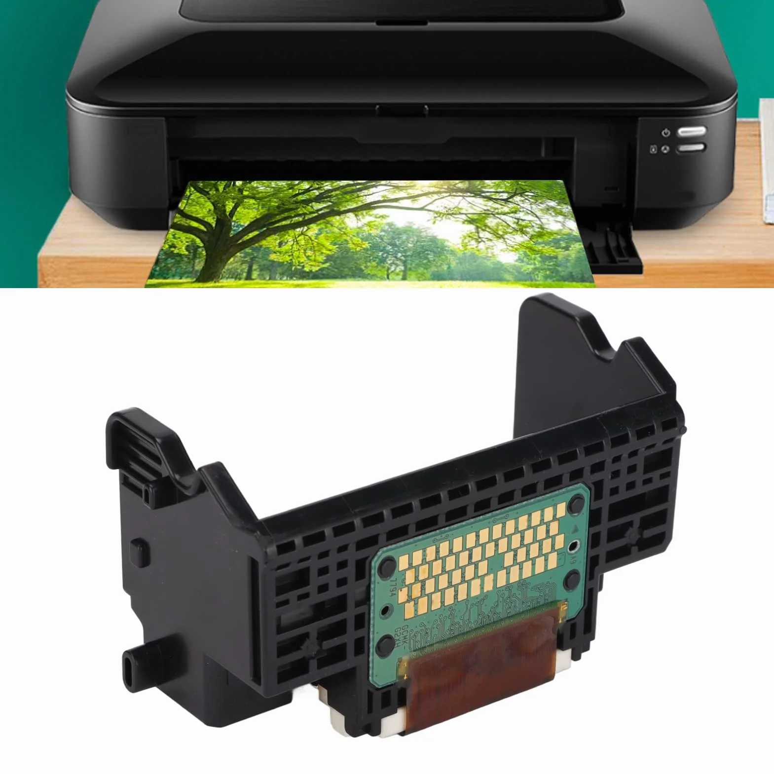 Kolorowa głowica drukująca, QY6-0080 głowica drukująca z osłoną ochronną do drukarki iP4820 iP484 iP4850 iX6520 iX6550 MX715 MX885 MG5220 MG5250 MG5320 MG5350 akcesoria zamienne do drukarki
