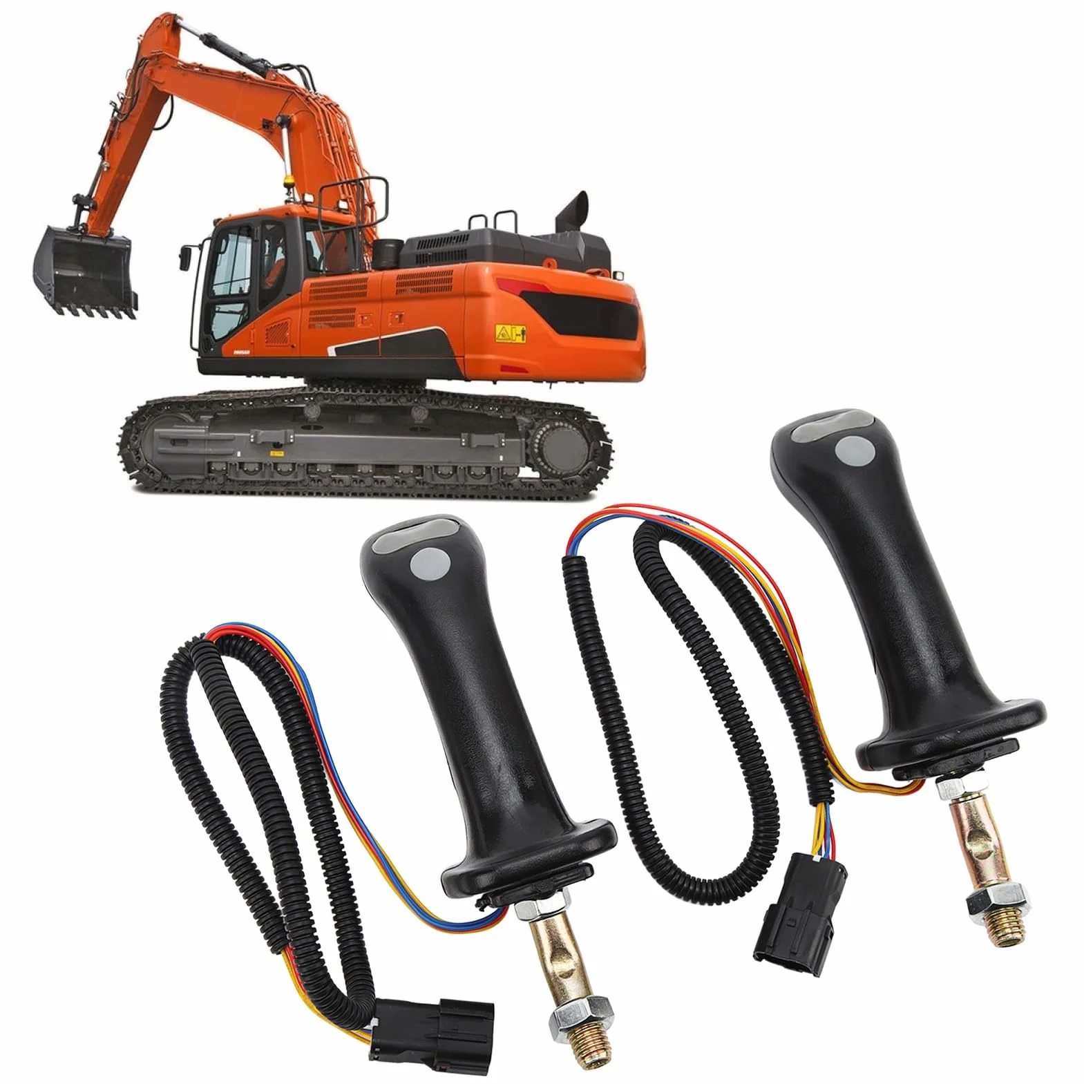 2 szt. Przycisk Uchwyt do Koparki Joystick 3 Przycisk do Koparki Uchwyty Typu Joystick 6 Pin Stop Aluminium do Doosan DH DX150 215 225 300 370-9C