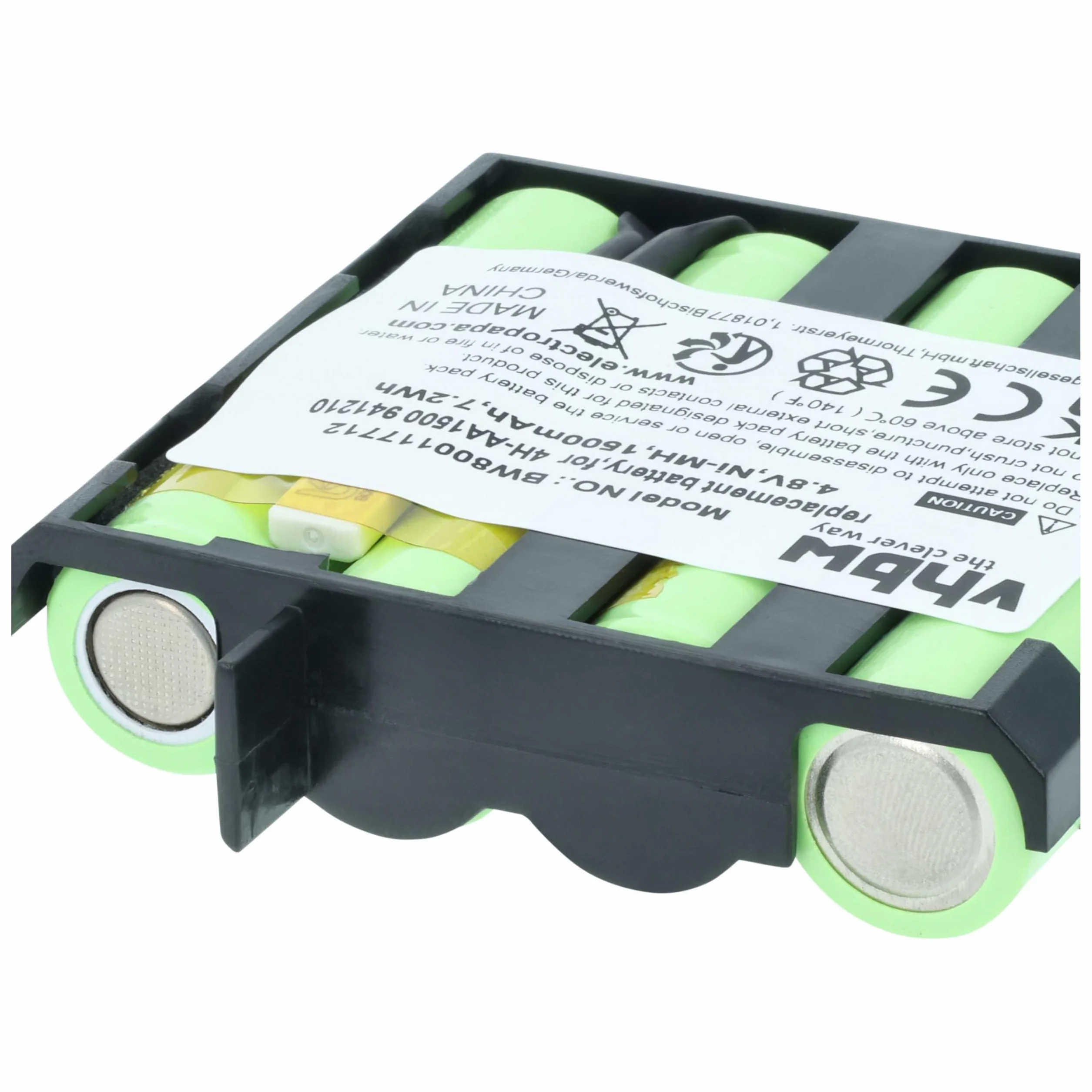 vhbw Akumulator kompatybilny ze stymulatorem mięśni Compex - zastępuje Compex 4H-AA1500, 941210, 941213 - (NiMH, 1500 mAh, 4,8 V) - akumulator, akumulator zastępczy