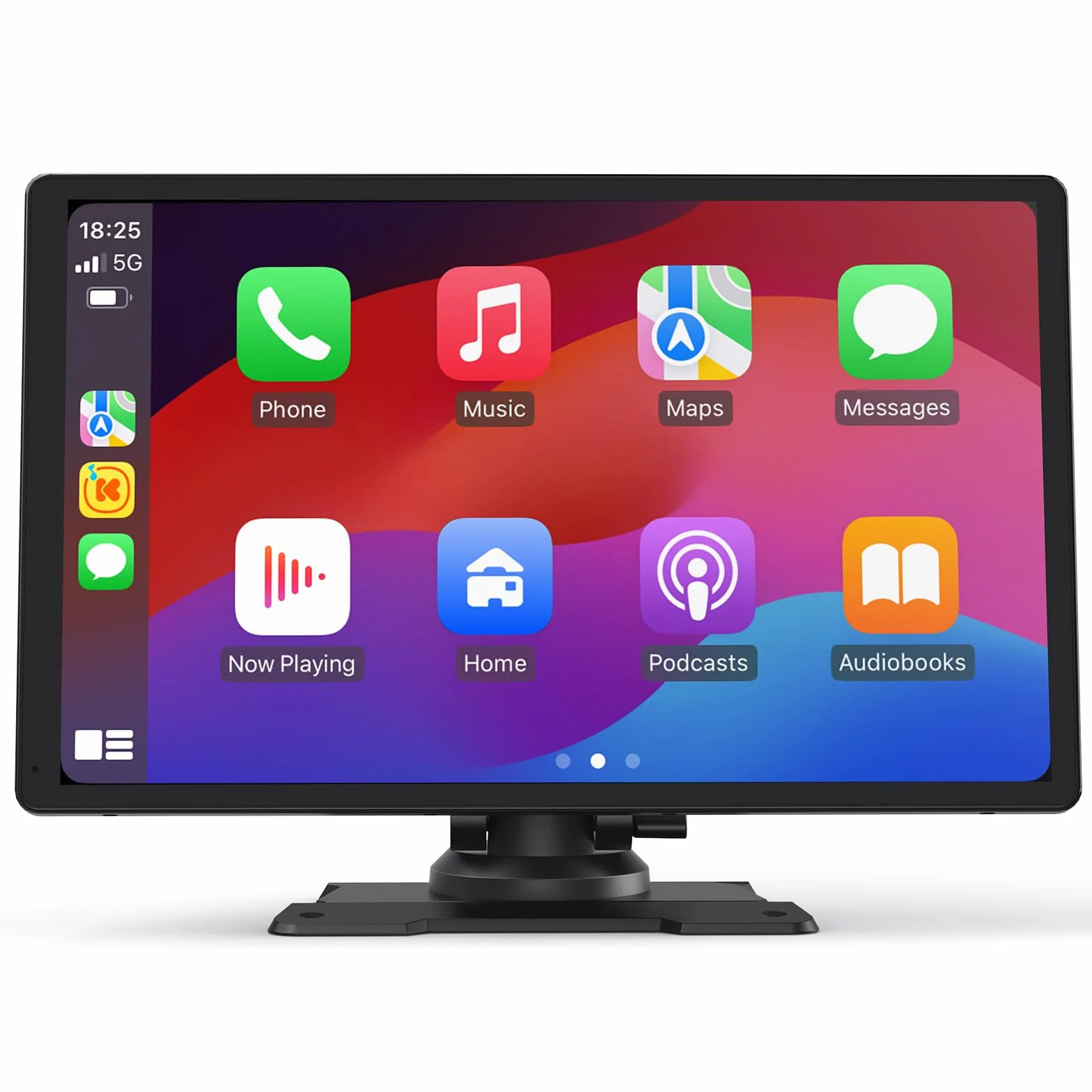 Foxpark Wyświetlacz CarPlay 9": jasny ekran dotykowy IPS, bezprzewodowy CarPlay i Android Auto, 5 GHz WiFi, Bluetooth, GPS, łatwy montaż, opcjonalna kamera cofania